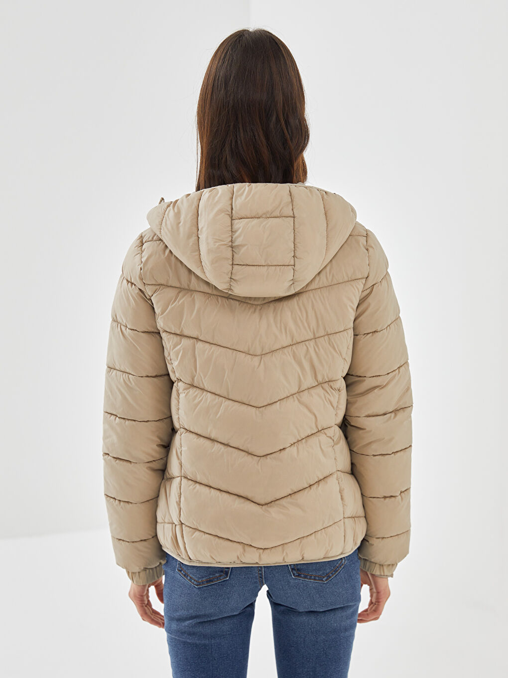 Hooded Women's Puffer Coat -S57961Z8-YBG