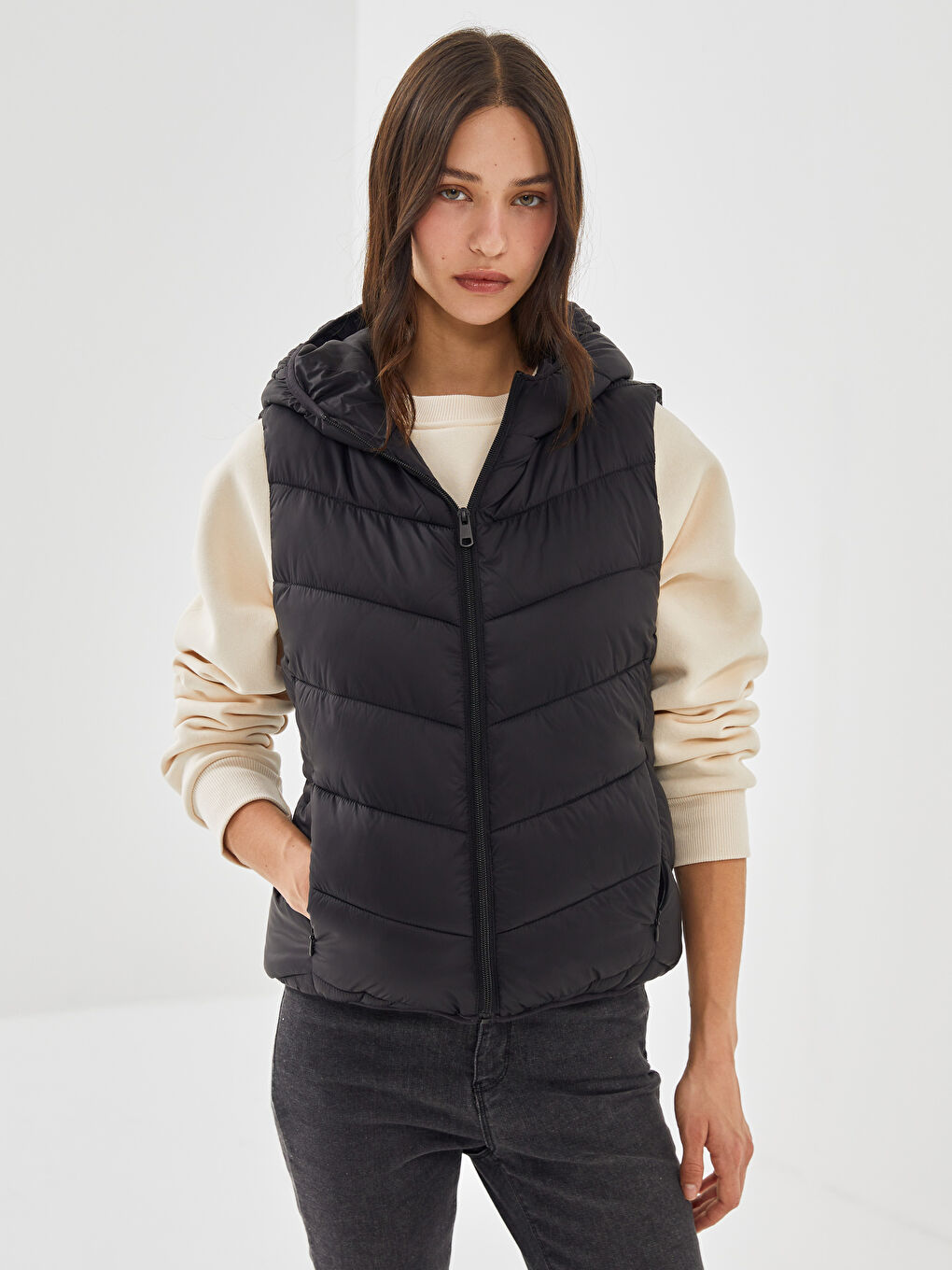 Women's Inflatable Vest With Hood -S57964Z8-CVL
