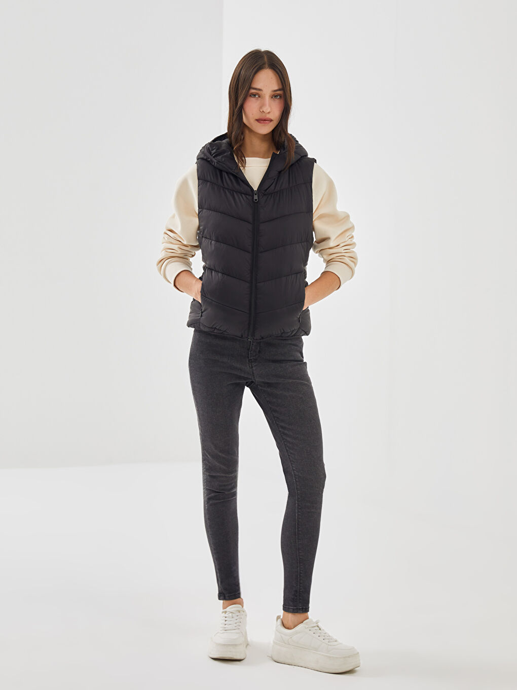 Women's Inflatable Vest With Hood -S57964Z8-CVL
