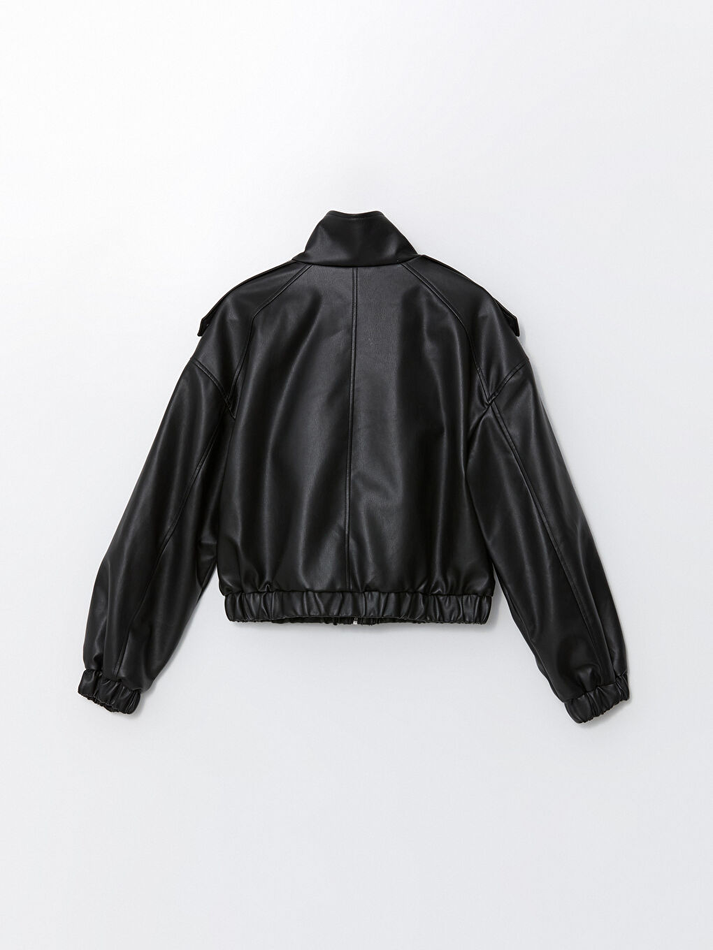 Stand Collar Oversize Women's Leather Look Jacket -S57971Z8-CVL