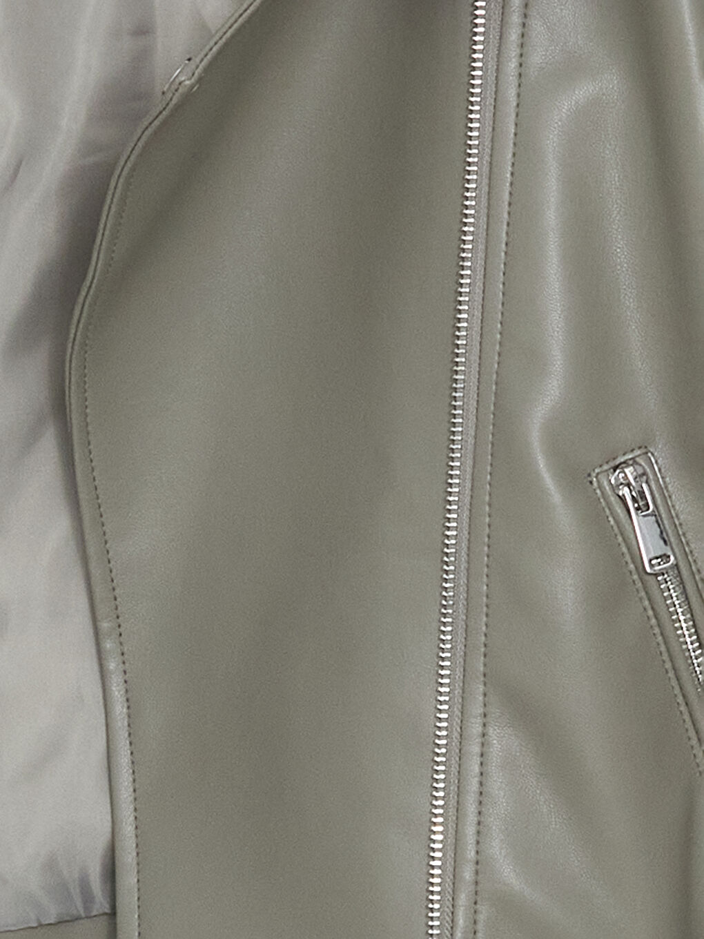 Biker Neck Crop Women's Faux Leather Jacket -S57972Z8-K6G