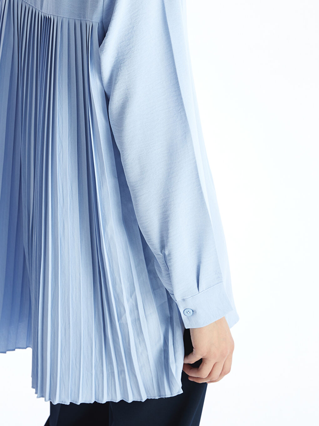 Plain Pleated Women's Shirt Tunic -S57973Z8-ENS