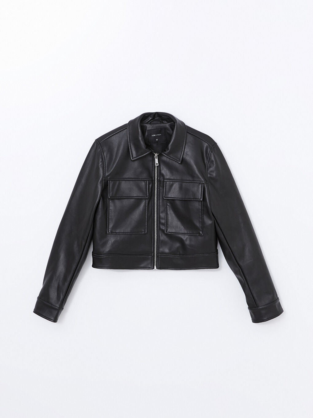 Shirt Collar Women's Leather Look Jacket -S57975Z8-CVL