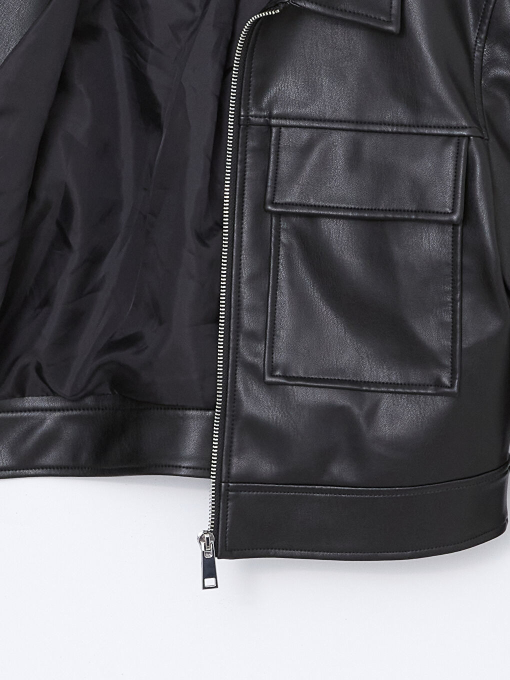 Shirt Collar Women's Leather Look Jacket -S57975Z8-CVL