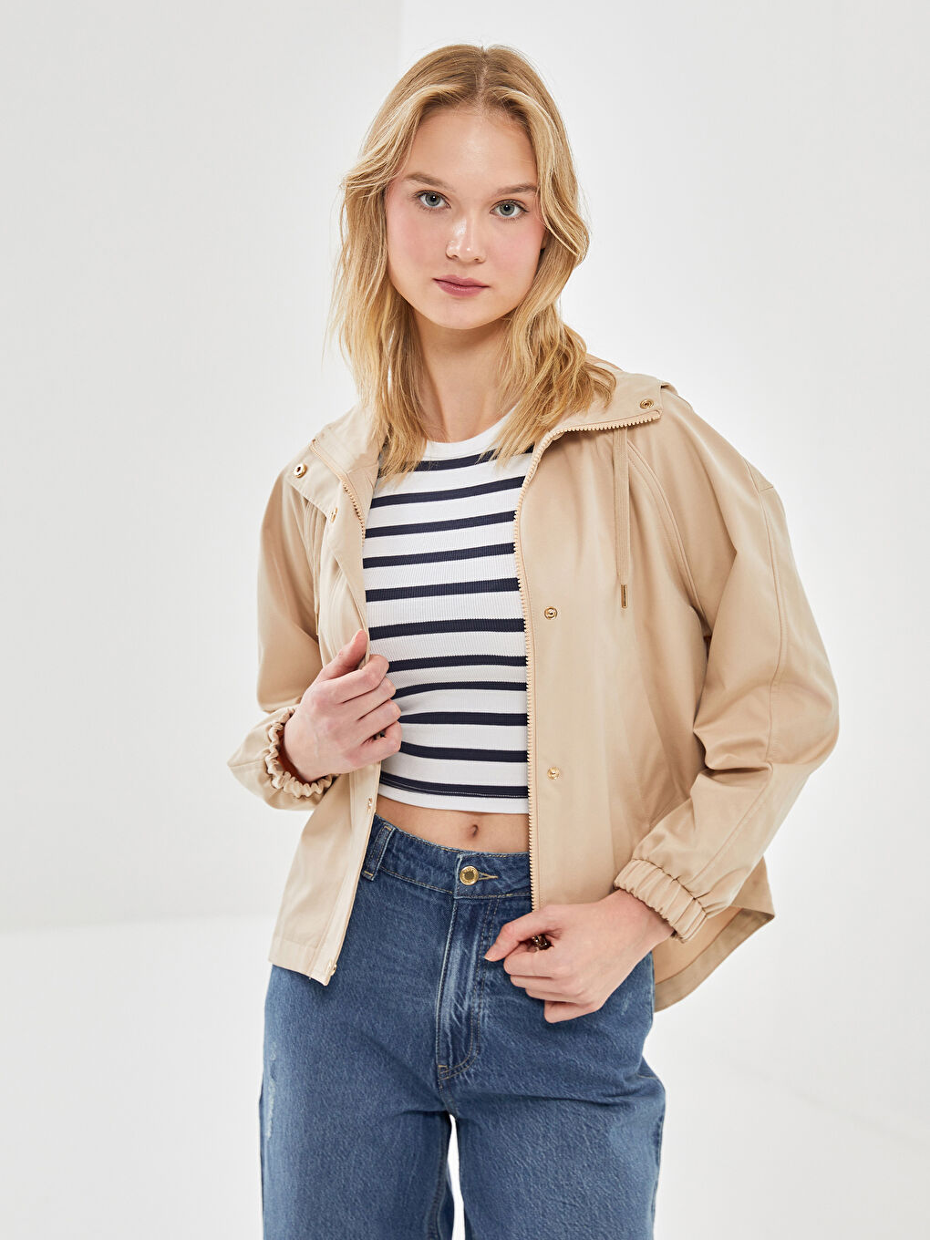 Hooded Oversize Women's Raincoat -S57977Z8-CR8