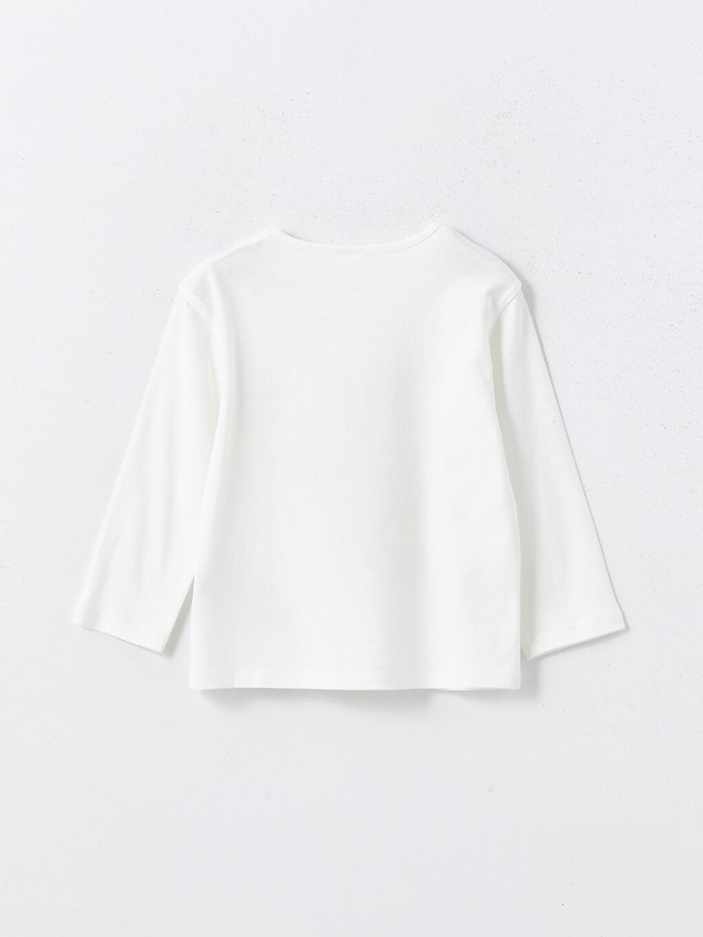 Ekru Bisiklet Yaka Baskılı Kız Çocuk Tişört-1