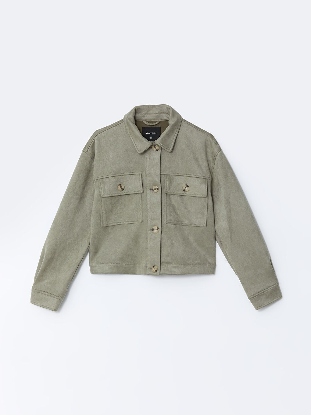 Shirt Collar Women's Suede Look Jacket -S57981Z8-LV8