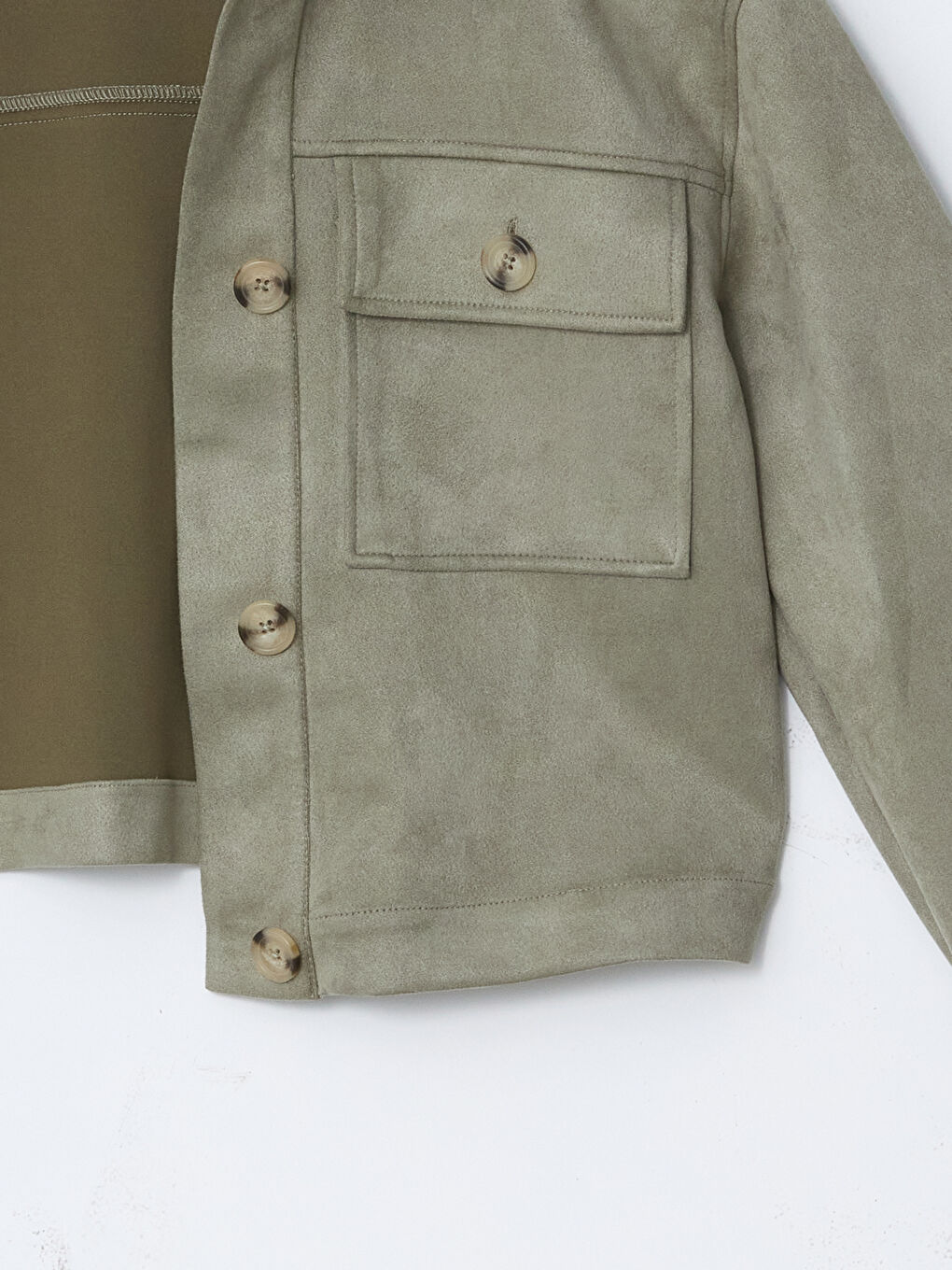 Shirt Collar Women's Suede Look Jacket -S57981Z8-LV8
