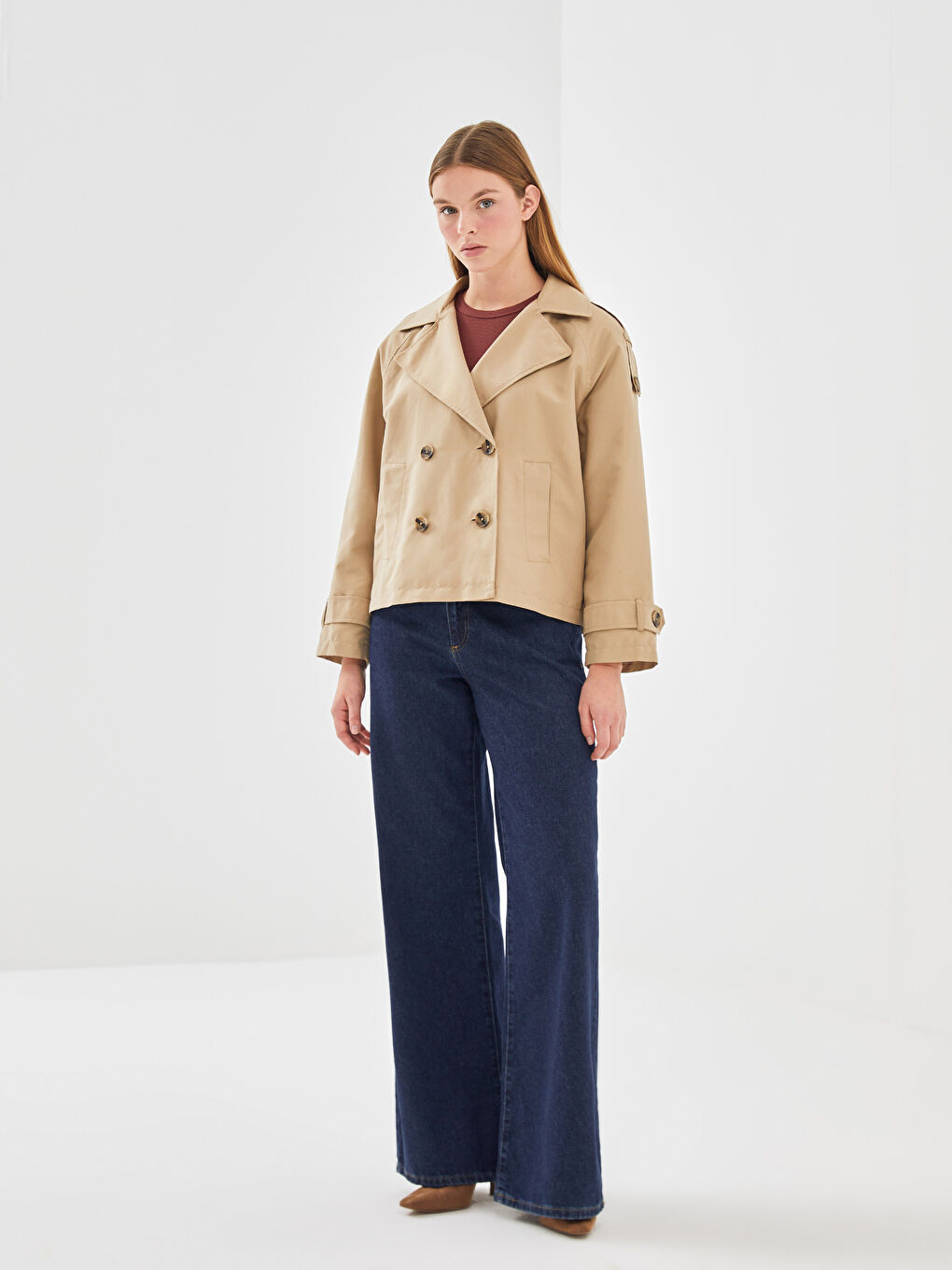 Jacket Collar Straight Long Sleeve Oversize Women's Trench Coat -S57989Z8-SCF