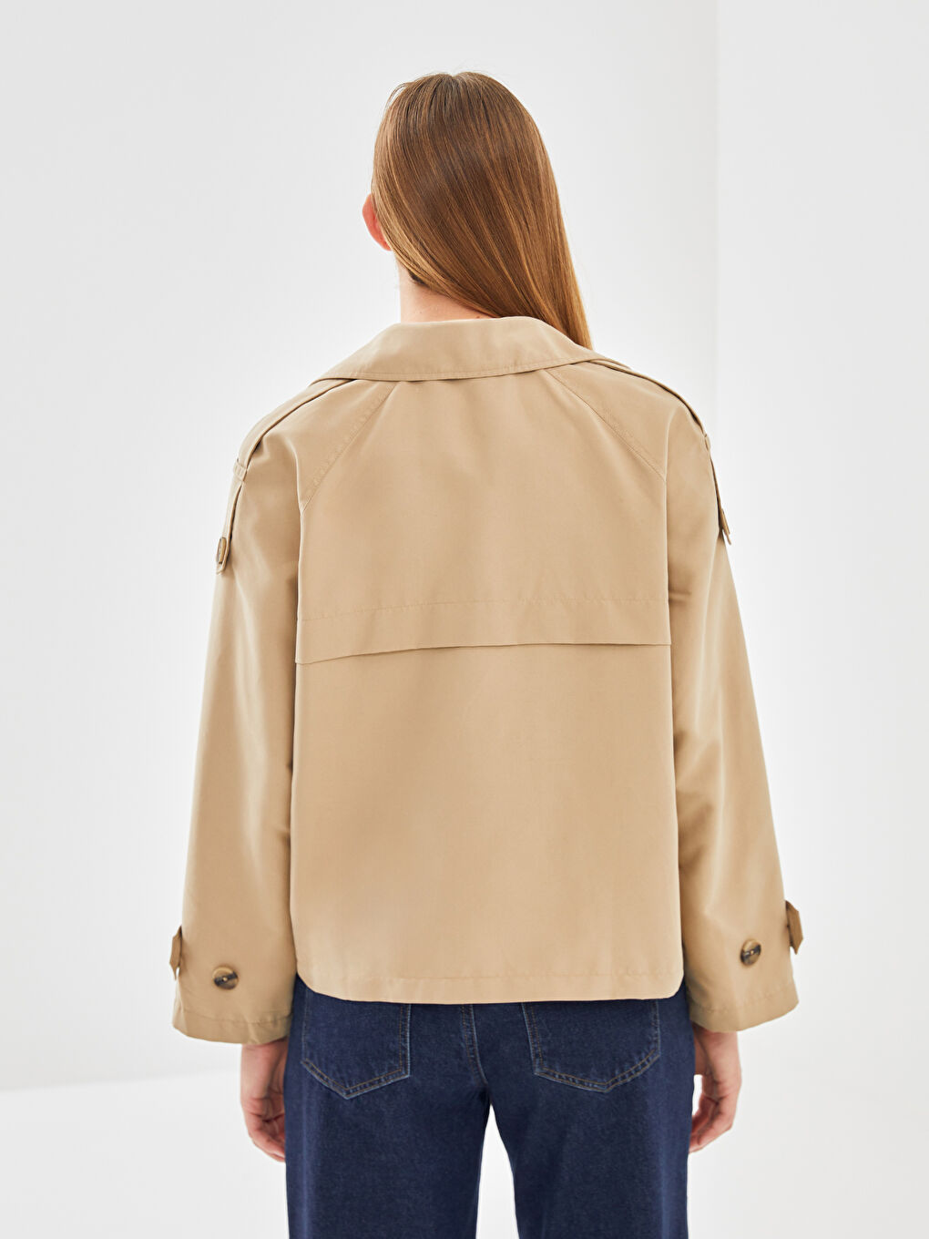 Jacket Collar Straight Long Sleeve Oversize Women's Trench Coat -S57989Z8-SCF
