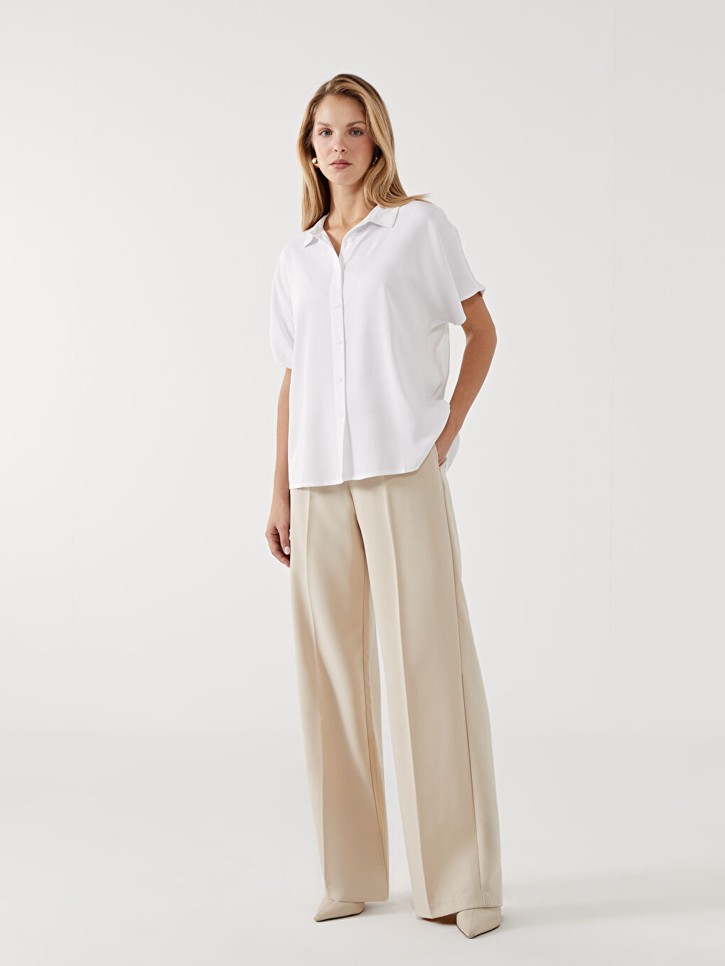 Loose Fit Draped Women's Shirt -S58003Z8-Q6K
