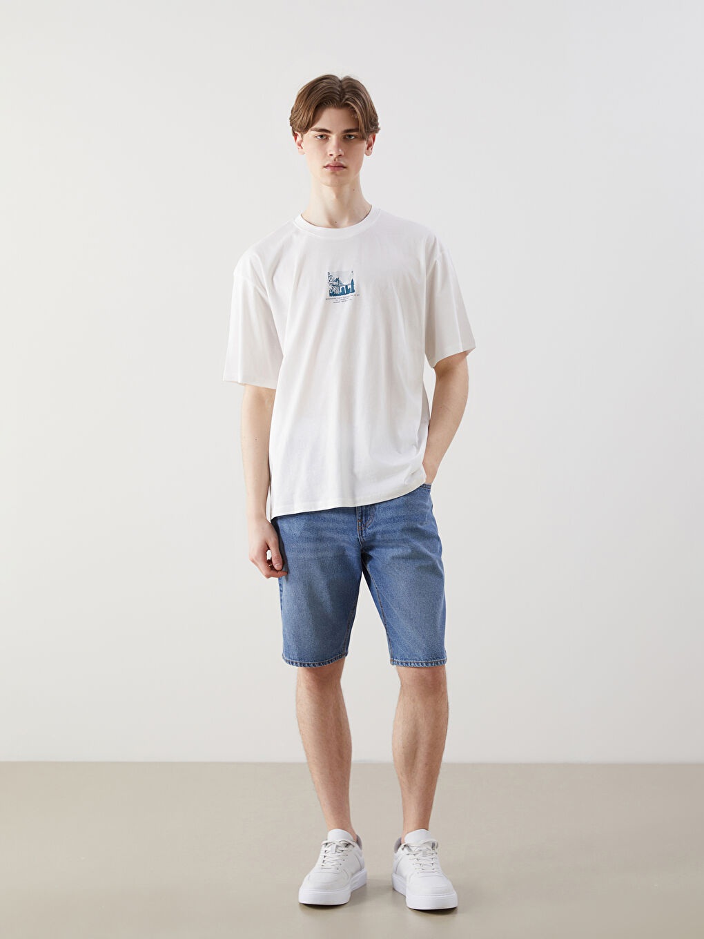 Crew Neck Brooklyn Printed Men's T-Shirt -S58030Z8-EEW