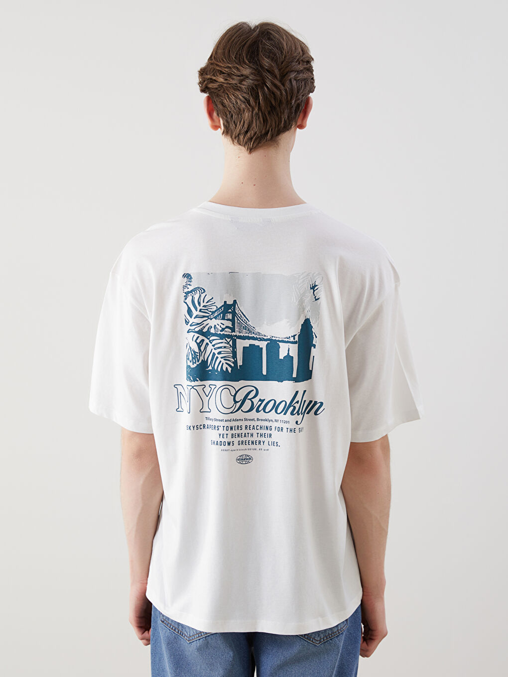 Crew Neck Brooklyn Printed Men's T-Shirt -S58030Z8-EEW