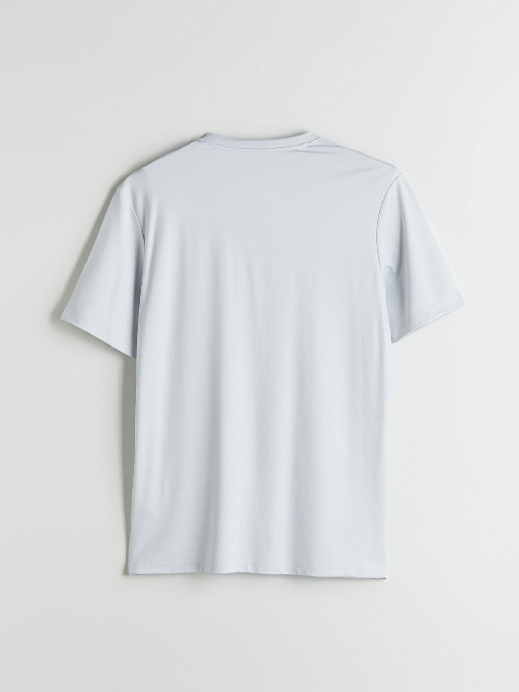 Gri Bisiklet Yaka Kısa Kollu Erkek Tişört-5