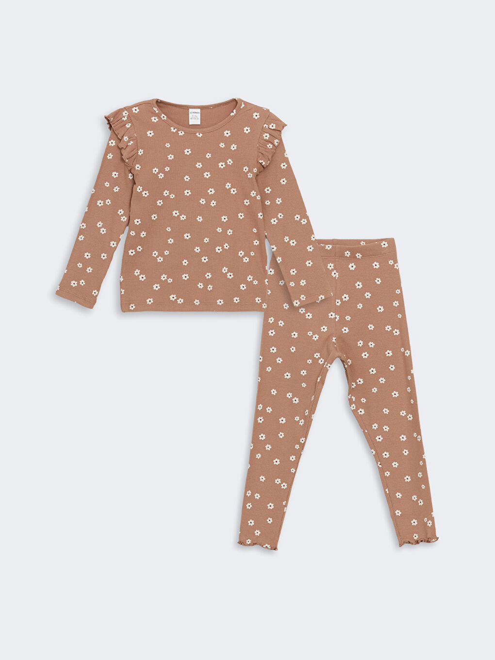 Floral Ruffled Girls' Blouse and Leggings 2 Pack -S58040Z1-LQX