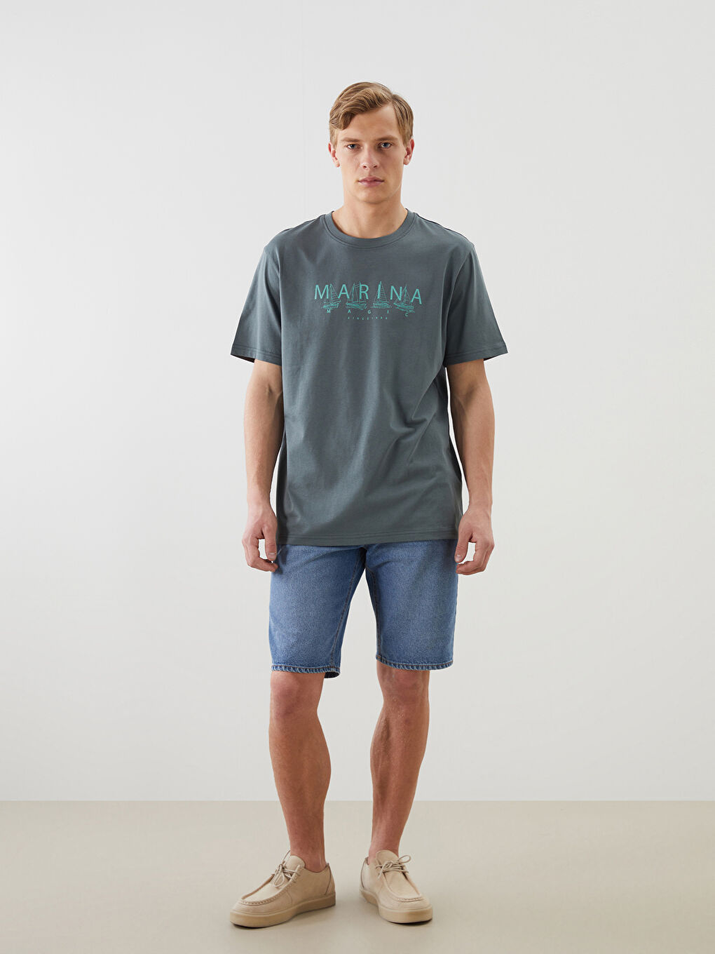 LC WAIKIKI Crew Neck Printed Short Sleeve Men's T-Shirt -S58047Z8-Z43