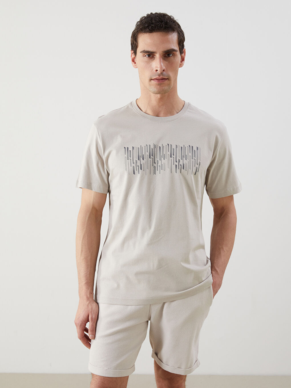 Crew Neck Printed Jersey Men's T-Shirt