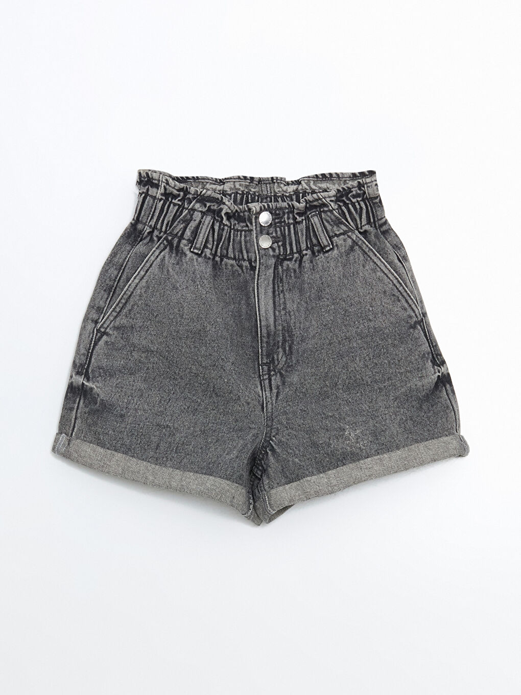 Elasticated Waist Women's Denim Shorts-4