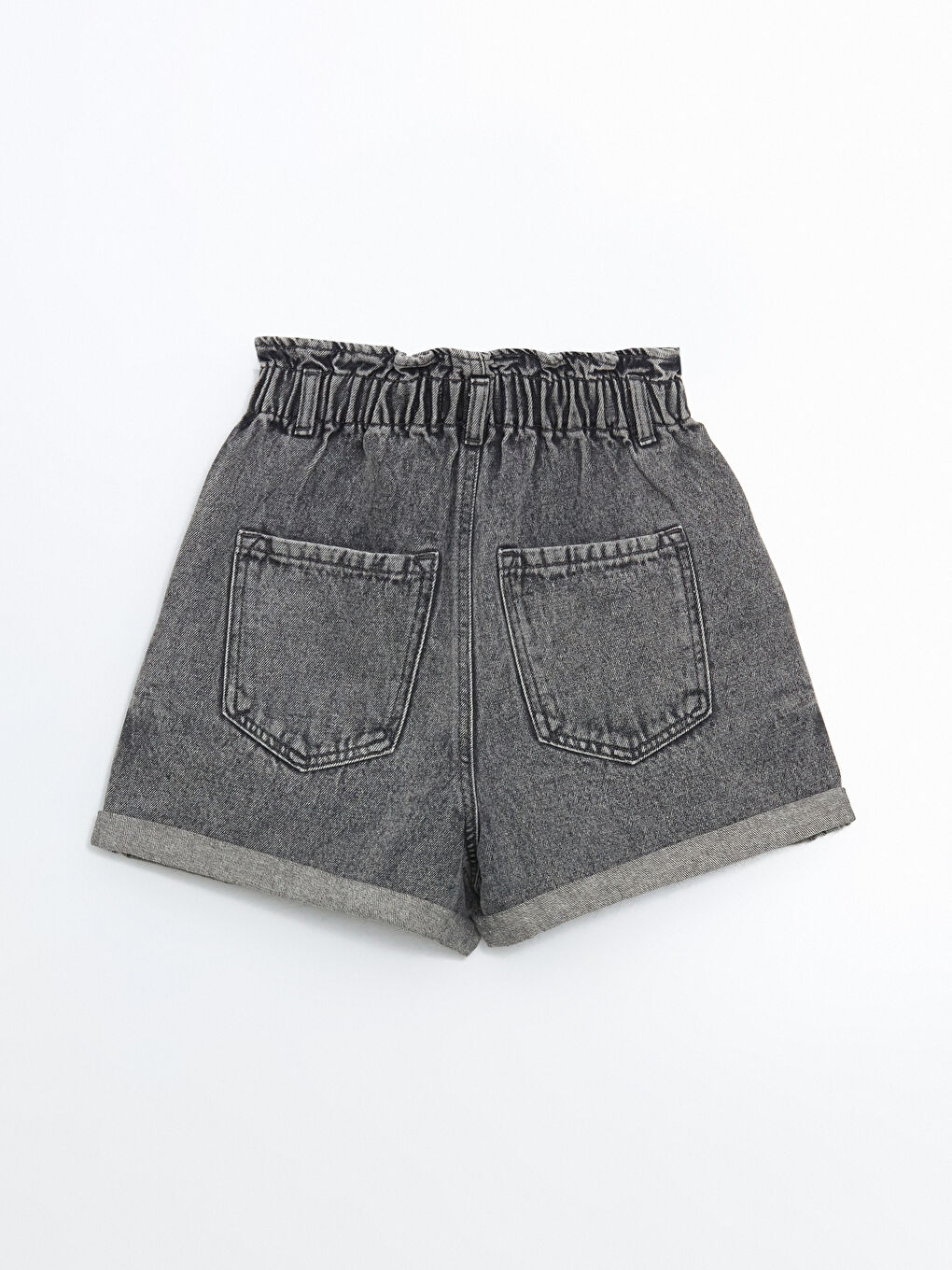 Elasticated Waist Women's Denim Shorts-5