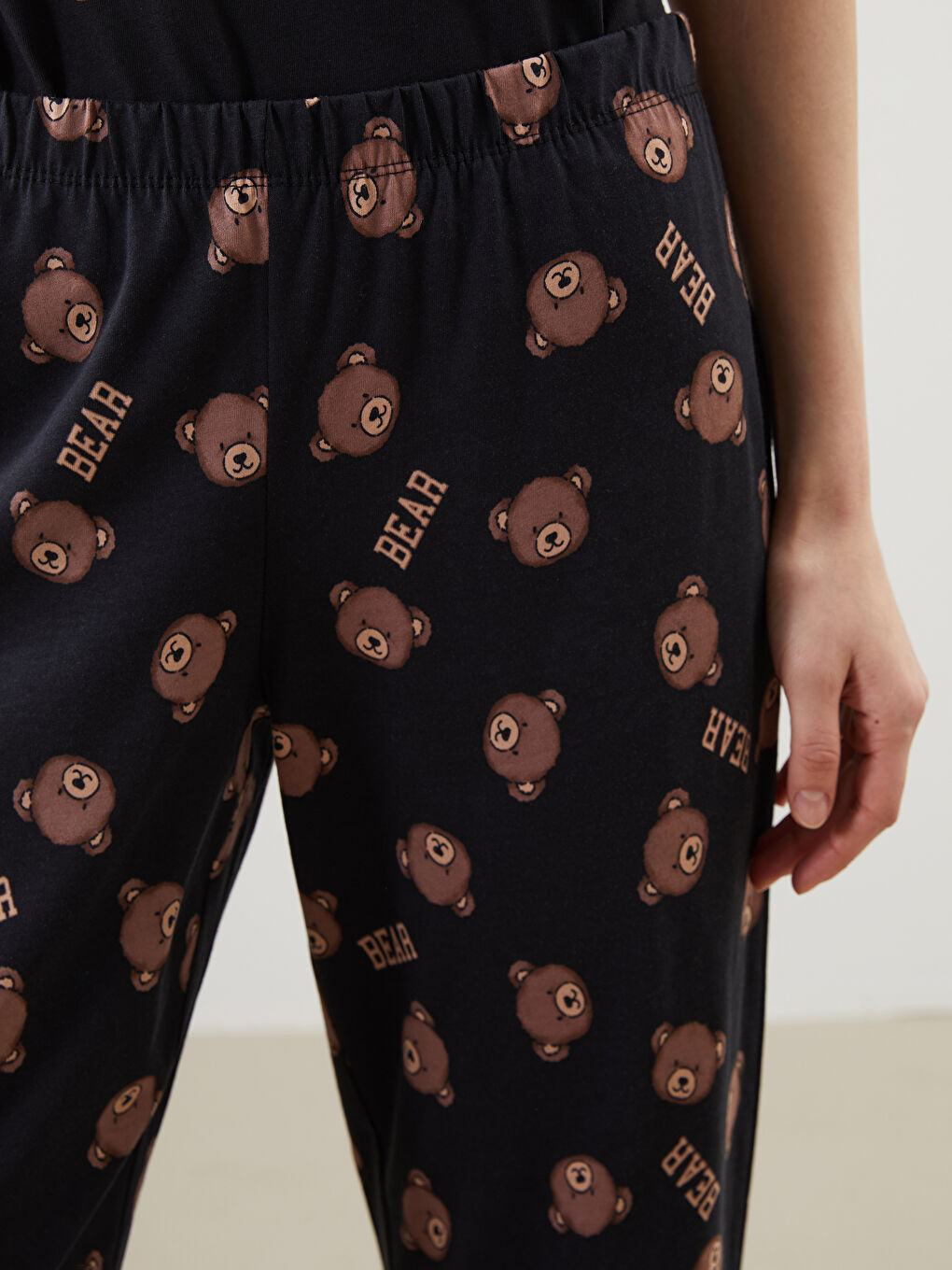 LCW Young Siyah Beli Lastikli Desenli Kadın Pijama Alt - 2
