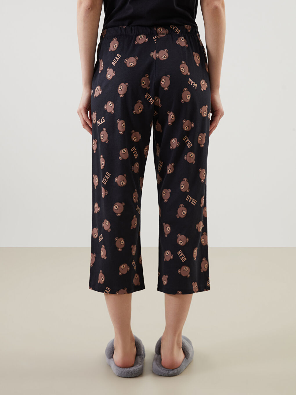 LCW Young Siyah Beli Lastikli Desenli Kadın Pijama Alt - 3
