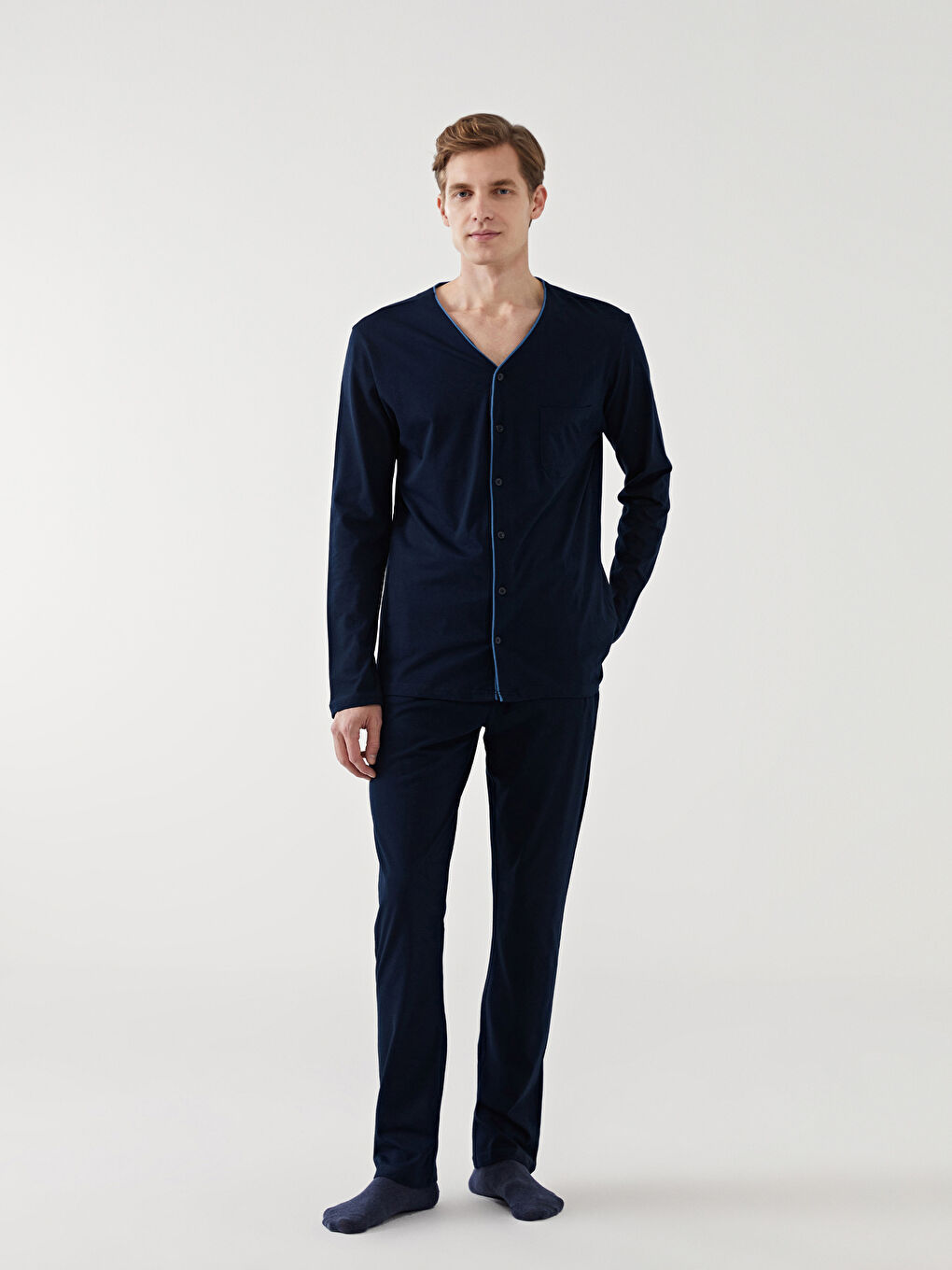 LC WAIKIKI Lacivert Standart Kalıp Erkek Pijama Takımı