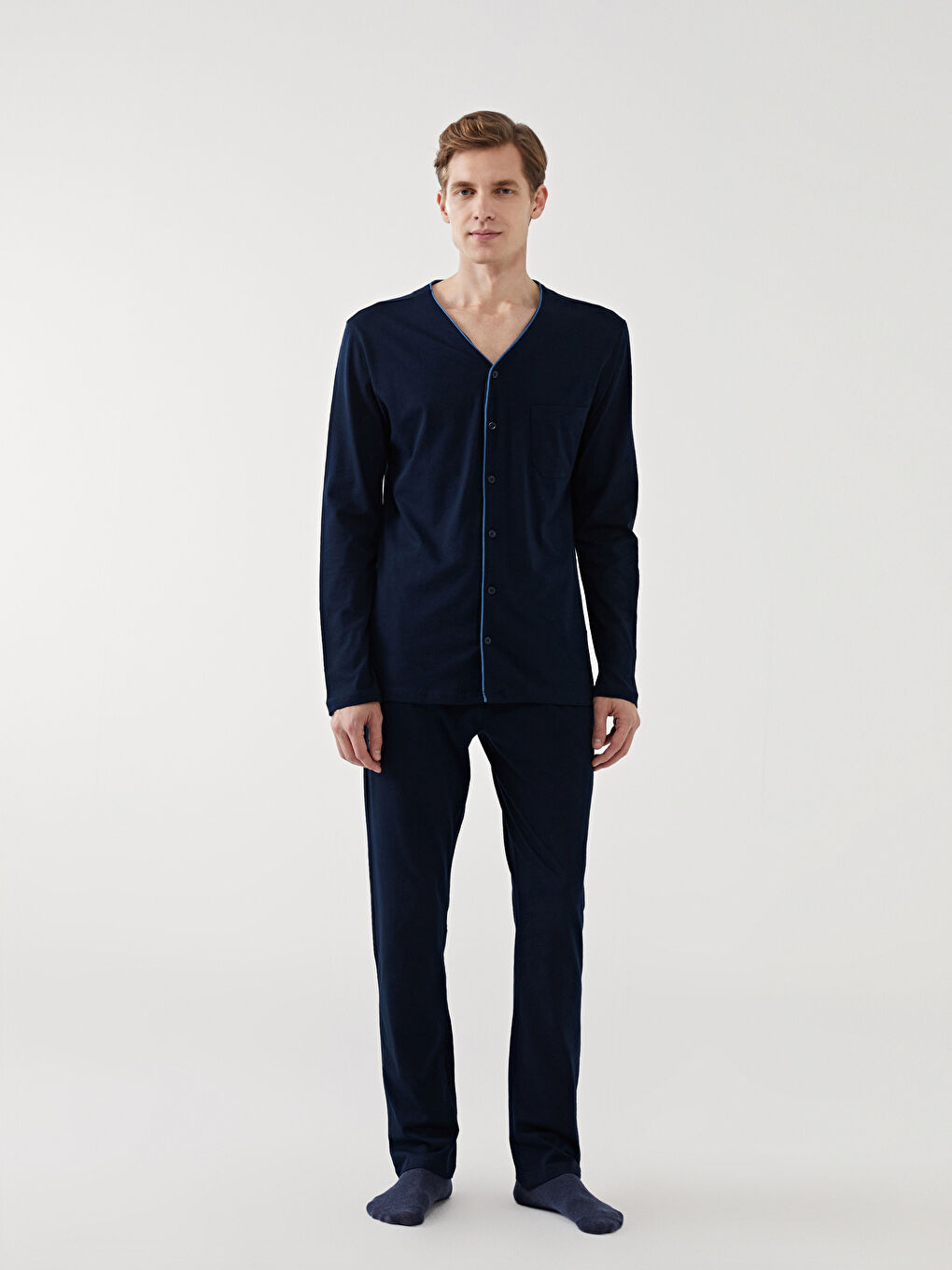 LC WAIKIKI Lacivert Standart Kalıp Erkek Pijama Takımı - 2