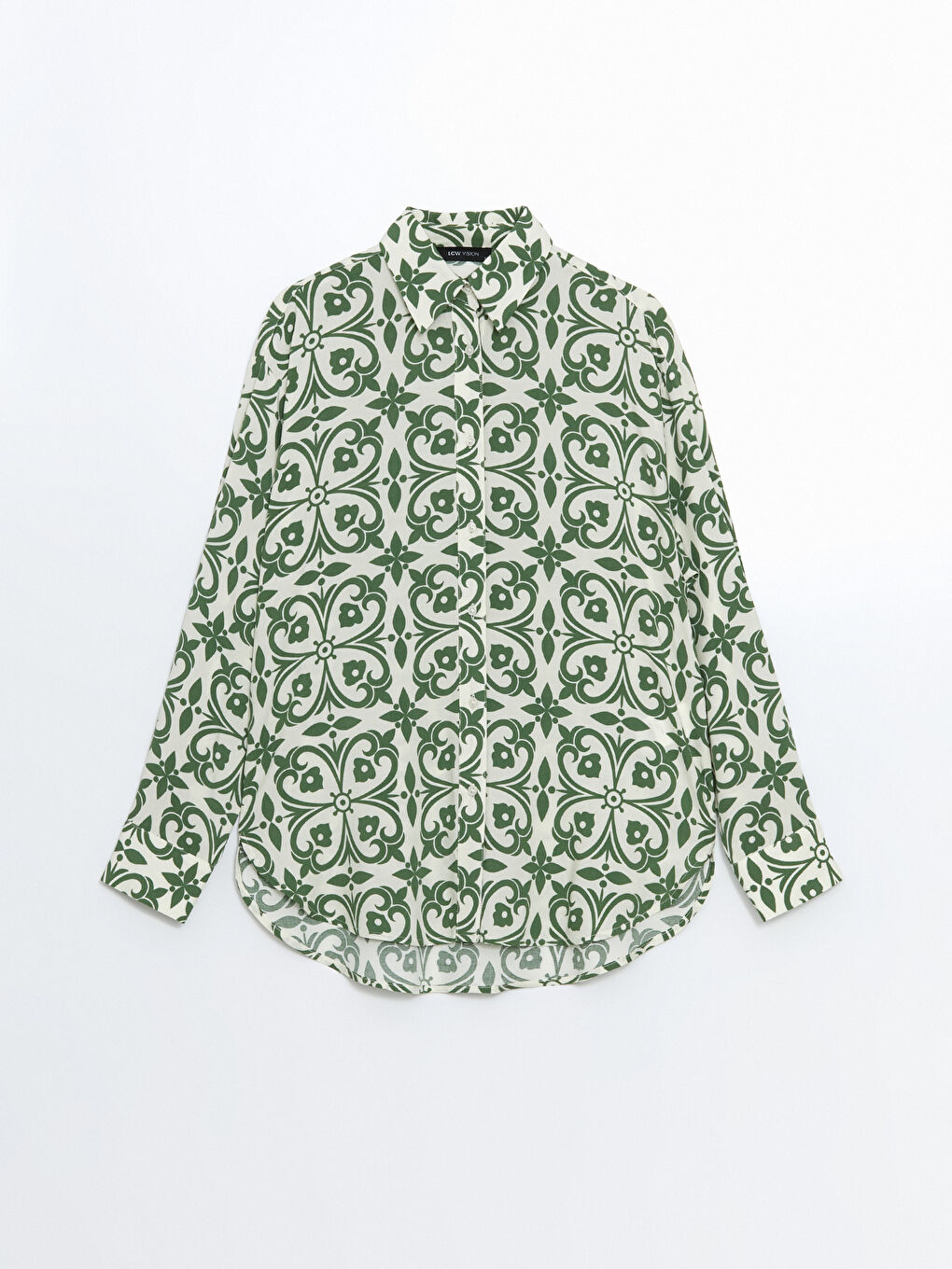 Patterned Oversize Women's Shirt-4