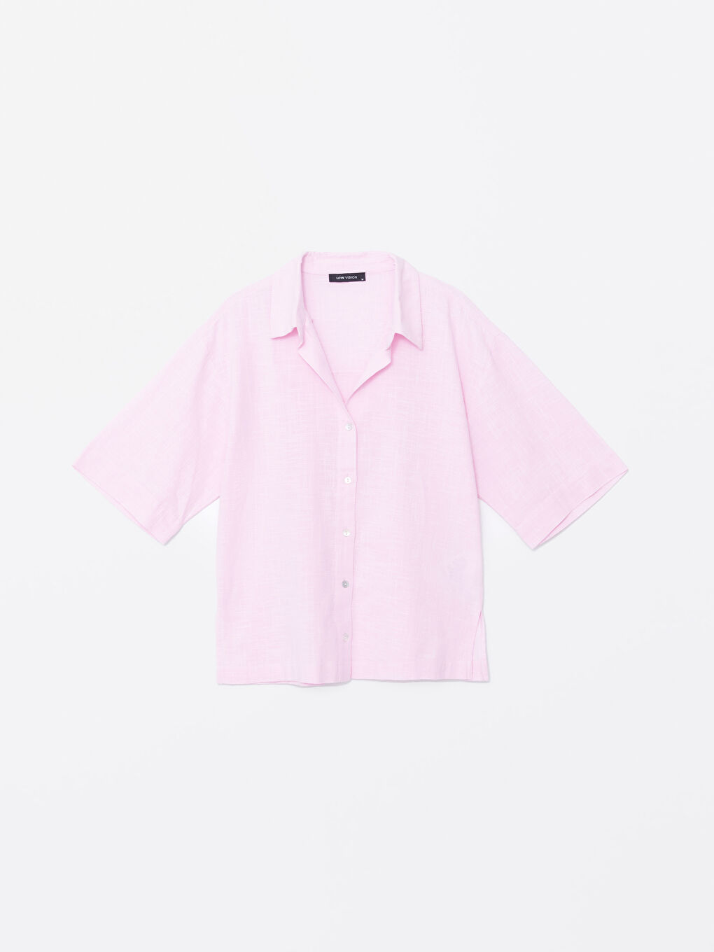 Oversize Linen-Look Women's Shirt -S58187Z8-JVA