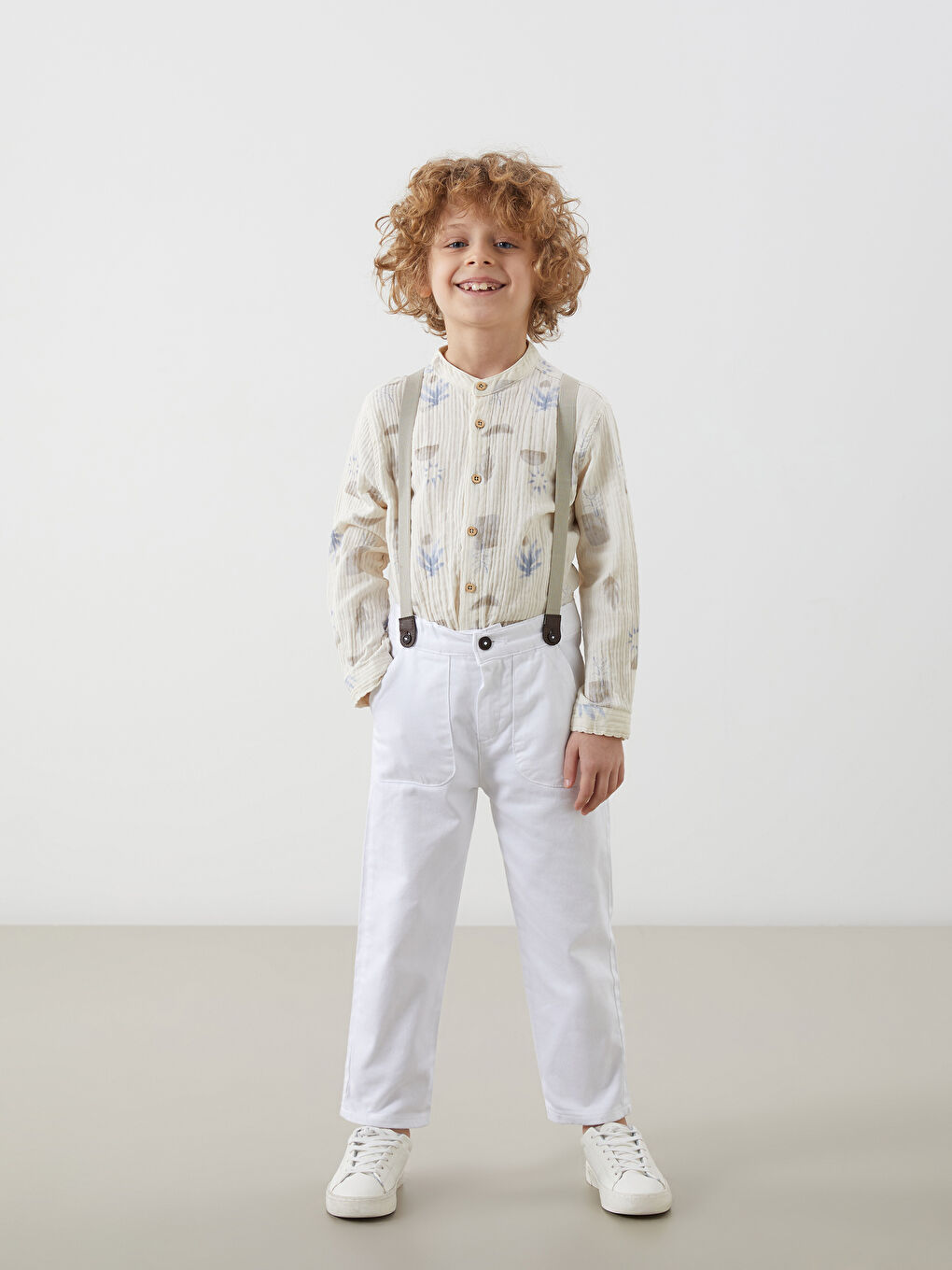 Elastic Waist Suspended Boy’S Pants -S58206Z1-Q6K