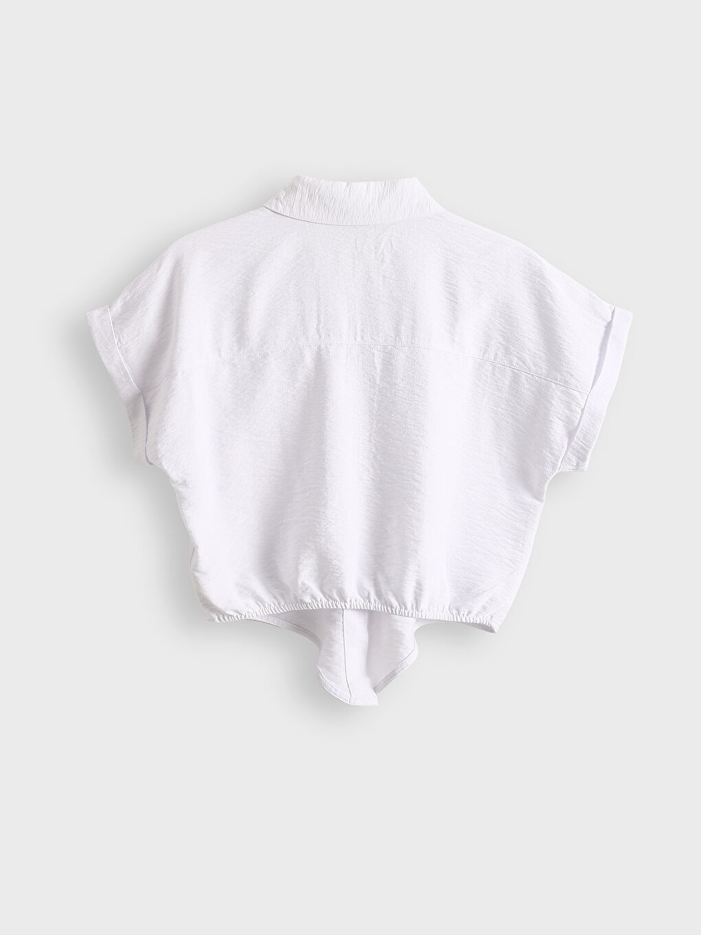 Basic Short Sleeve Poplin Girl Shirt-1