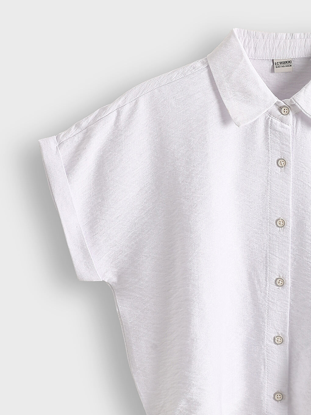 Basic Short Sleeve Poplin Girl Shirt-2