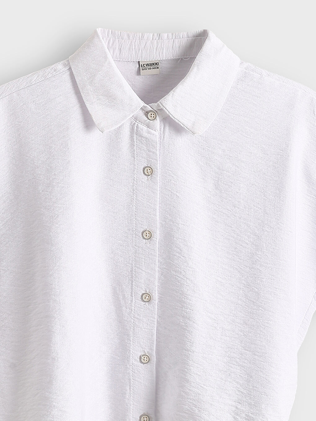 Basic Short Sleeve Poplin Girl Shirt-3