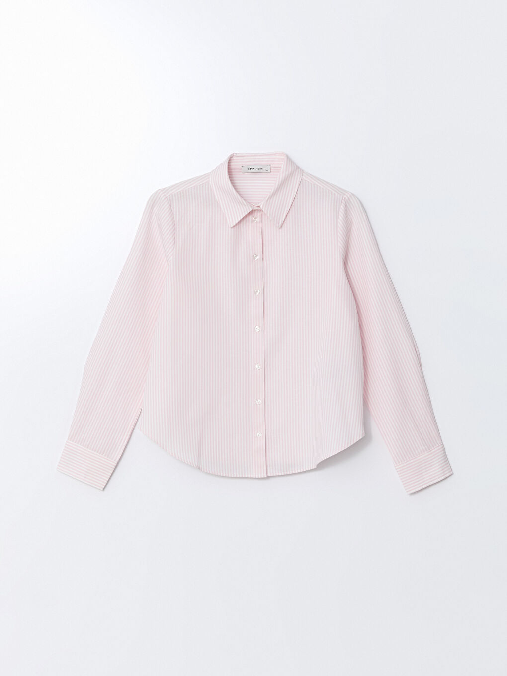 LCW Vision Pembe Çizgili Oxford Kadın Gömlek - 4