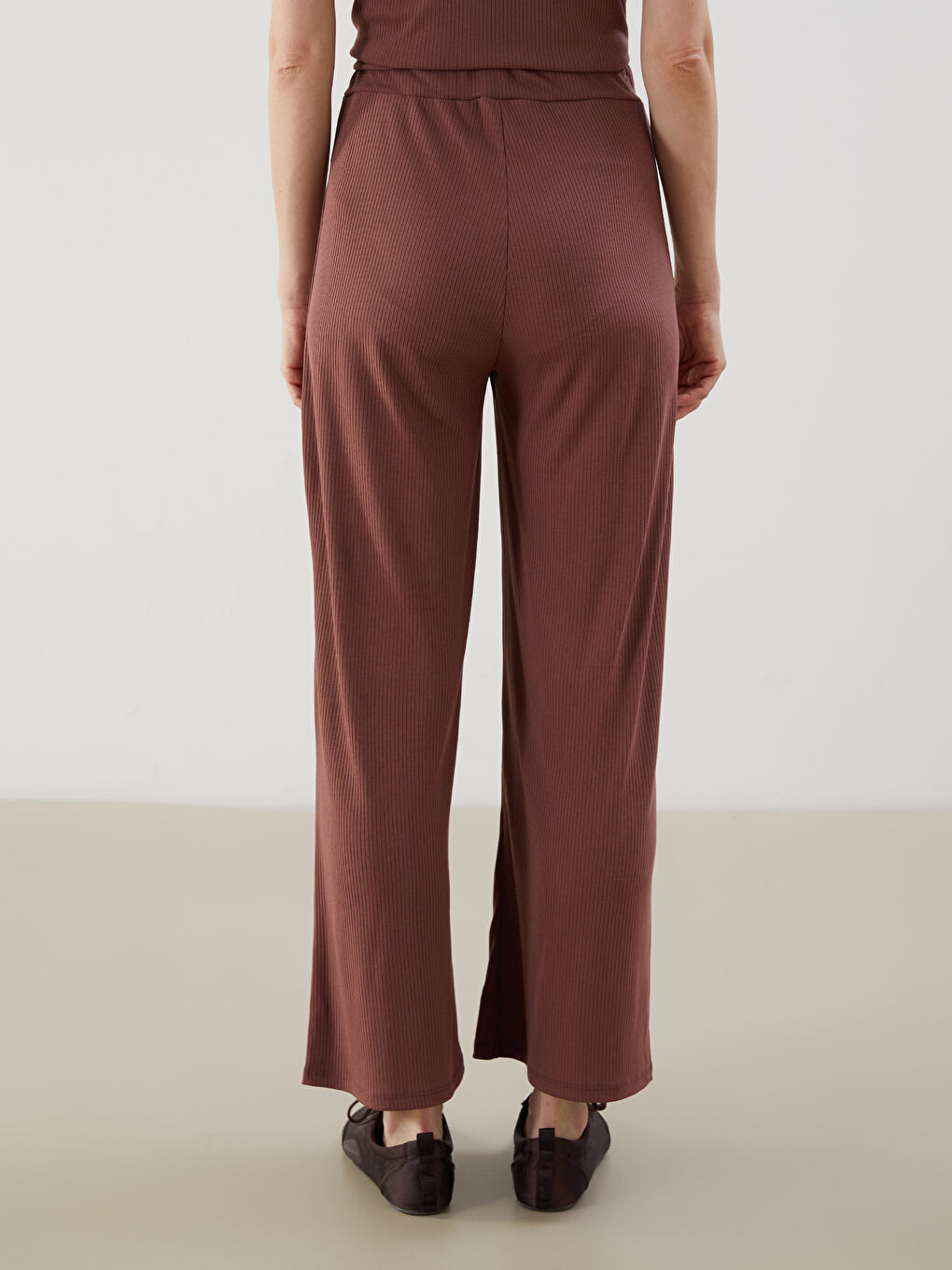 Wide Leg Women Trousers With Elastic Waist -S58220Z8-H8B
