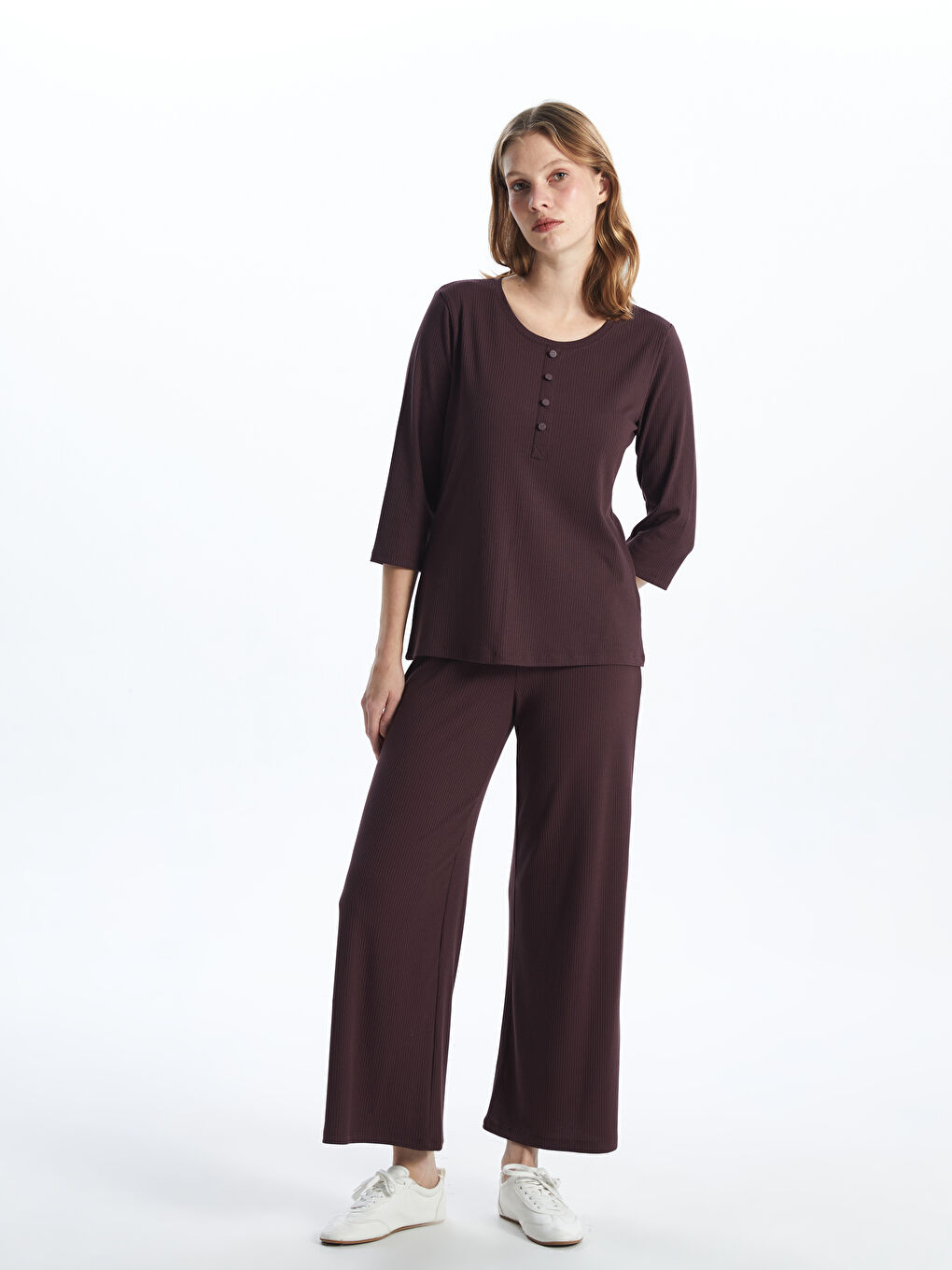 Wide Leg Women Trousers With Elastic Waist -S58220Z8-HHD