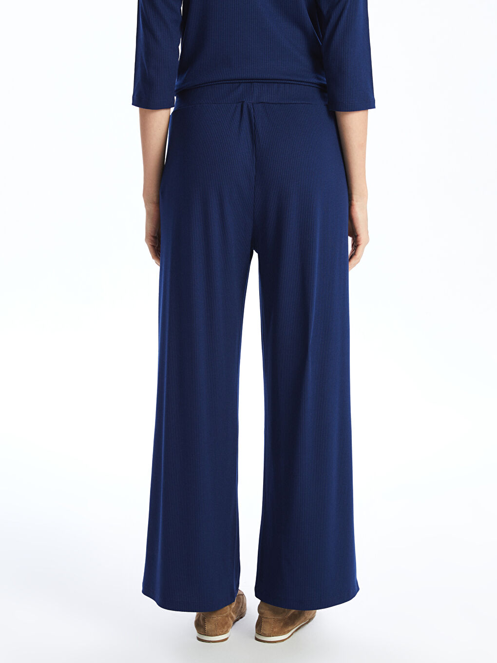 Wide Leg Women Trousers With Elastic Waist -S58220Z8-HPN