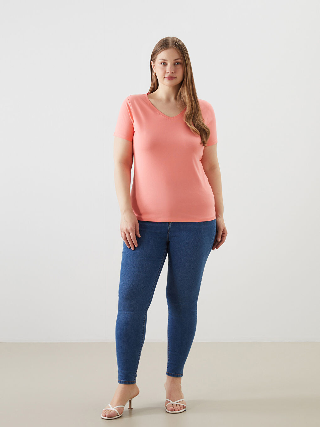 V-Neck Women's T-Shirt -S58226Z8-GGS