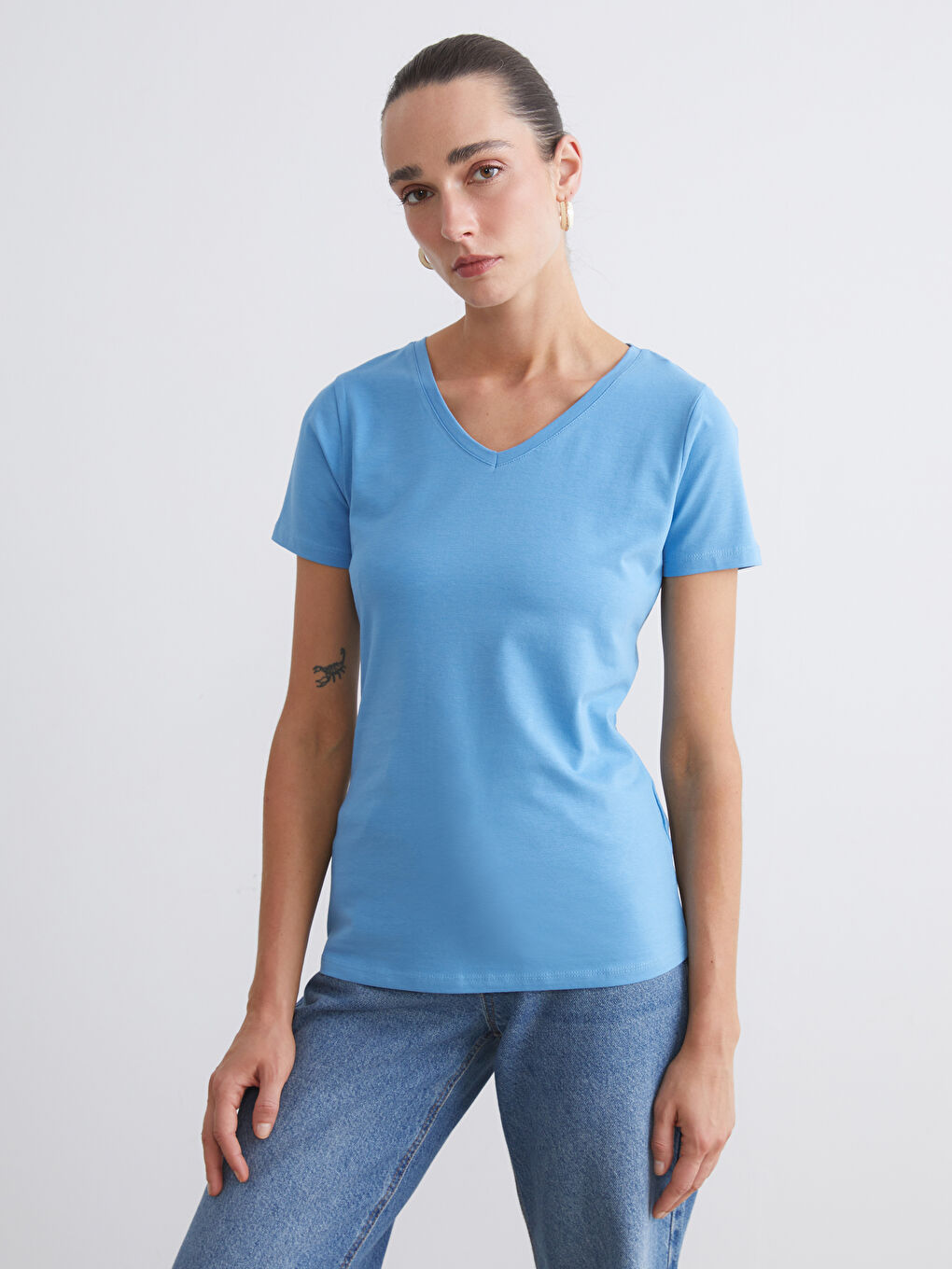 V Neck Women's T-Shirt -S58226Z8-JSU