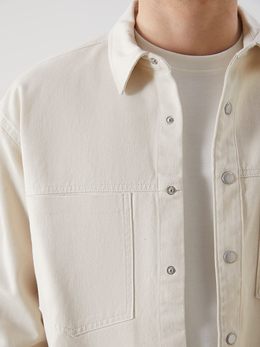 Relaxed Fit Long Sleeve Men's Denim Shirt -S58233Z8-VG3
