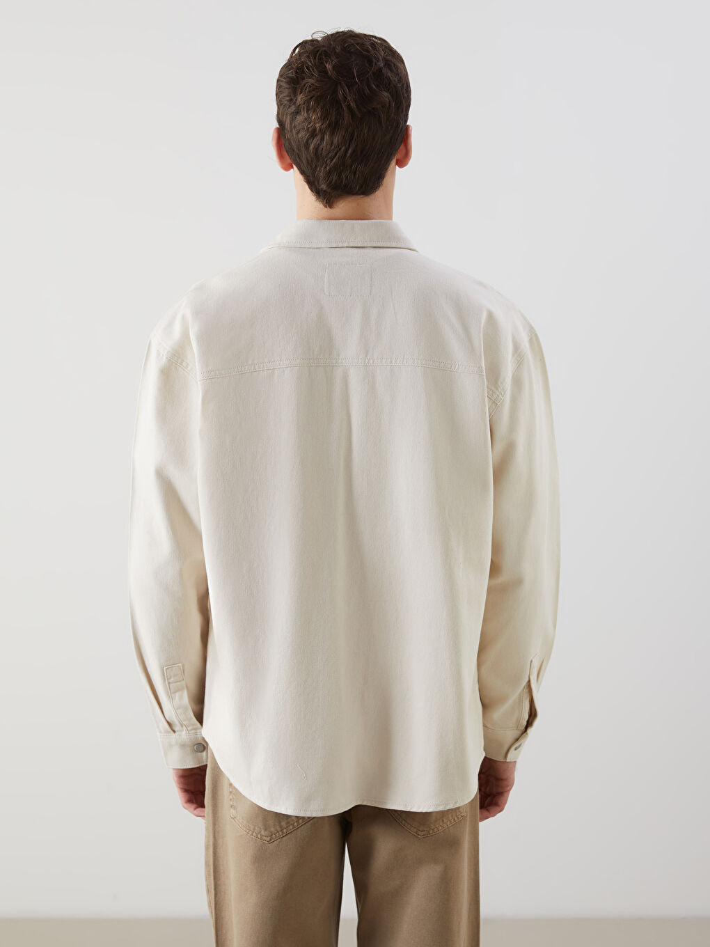 Relaxed Fit Long Sleeve Men's Denim Shirt -S58233Z8-VG3