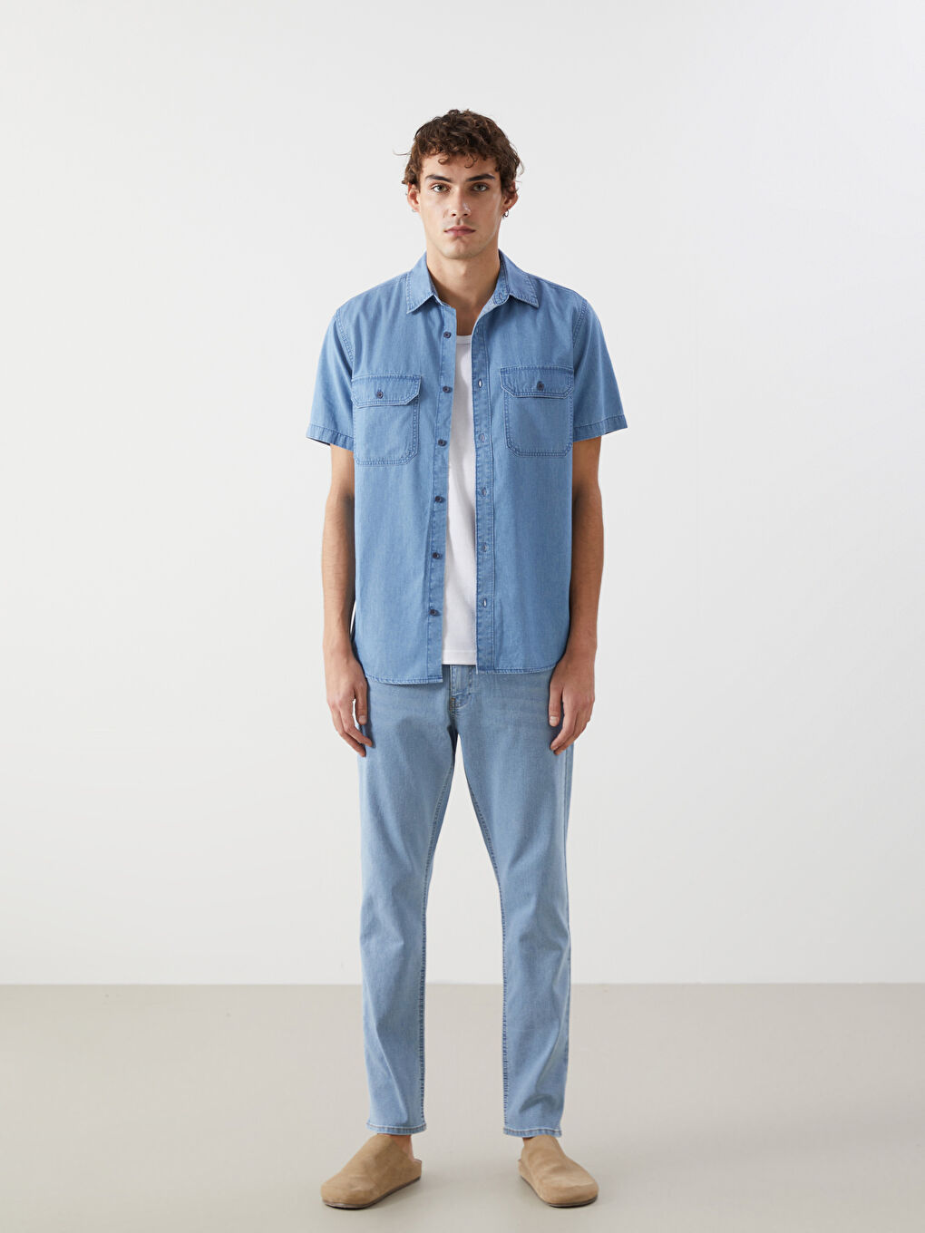 Regular Fit Men's Shirt with Pocket -S58243Z8-H45