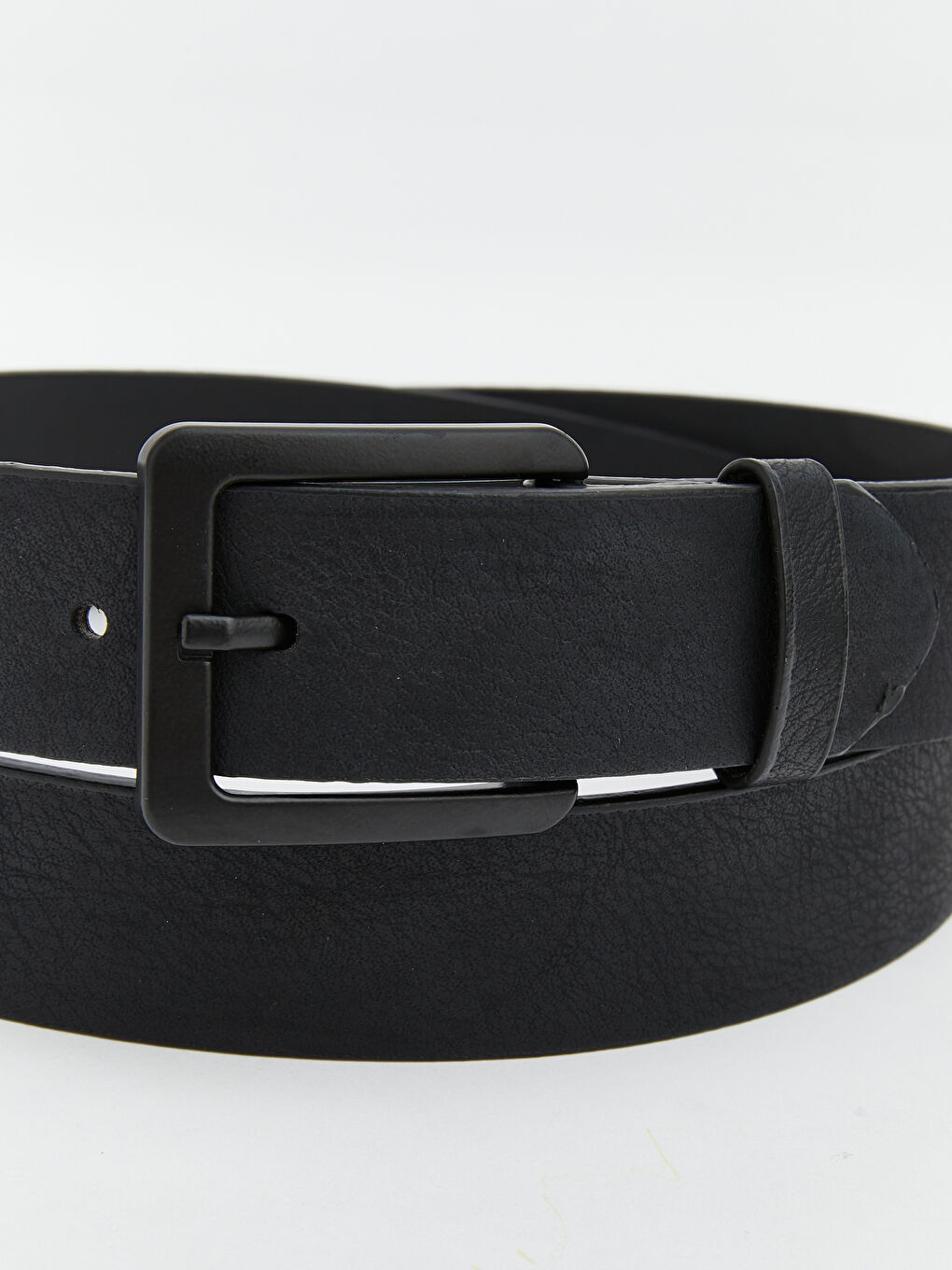 Siyah Deri Görünümlü Erkek Kemer-3