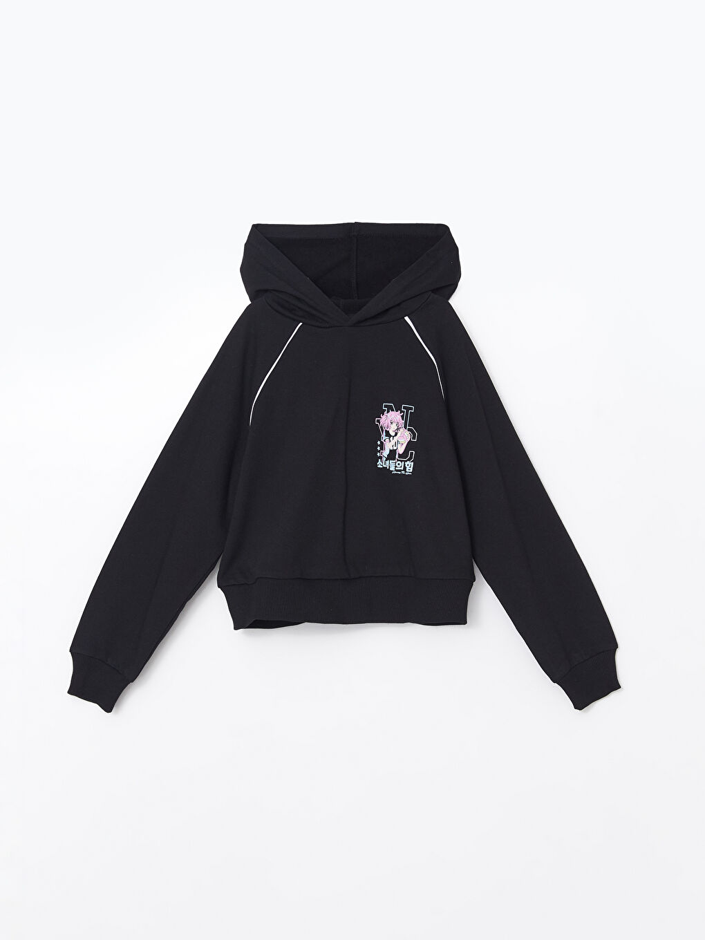 سويت شيرت مطبوع أنمي بكابوش للبنات