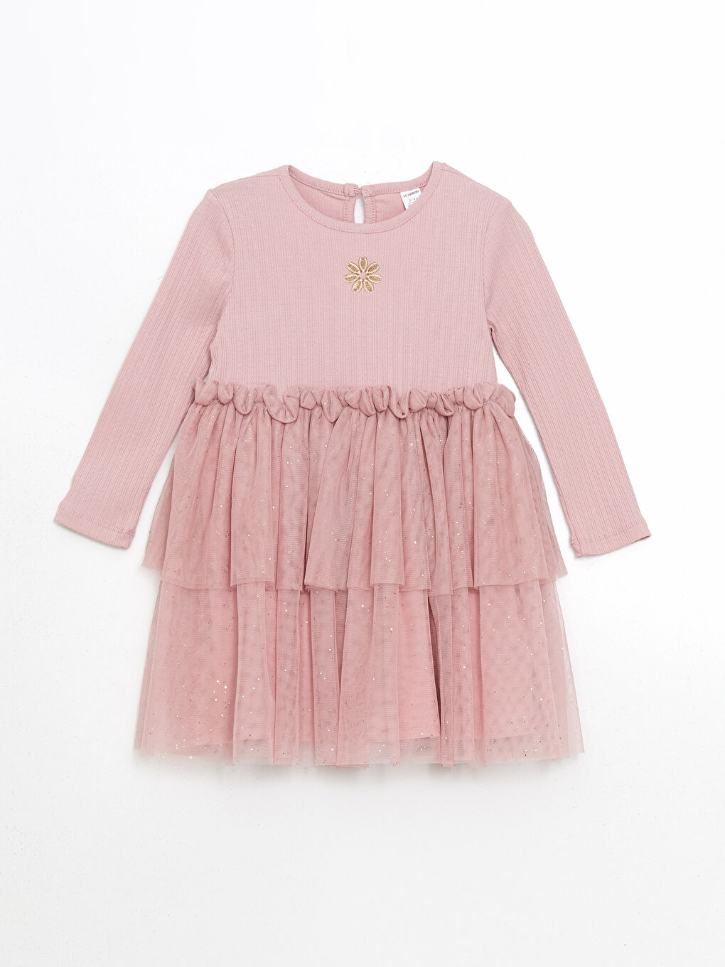 Embroidered Cotton Tulle Girls' Dress -S58361Z1-FHR