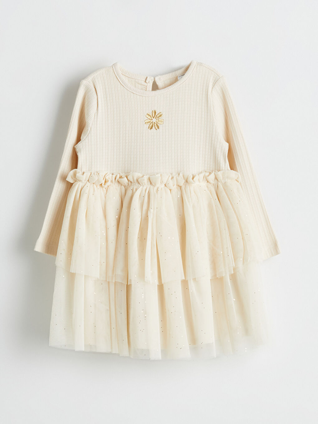 Embroidered Cotton Tulle Girls' Dress -S58361Z1-FT0