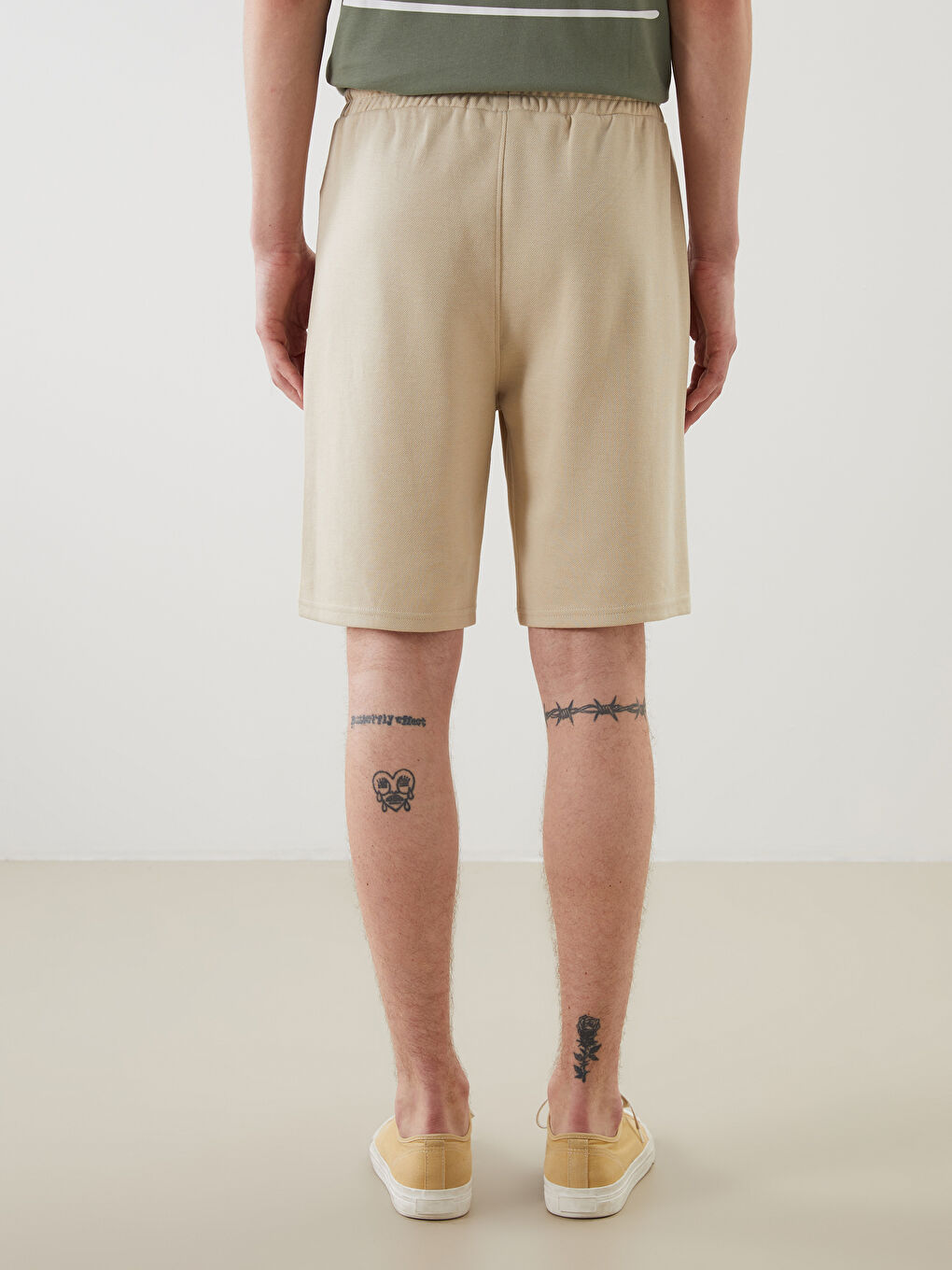 Regular Fit Men's Pique Shorts with Drawstring Waist -S58379Z8-S4M
