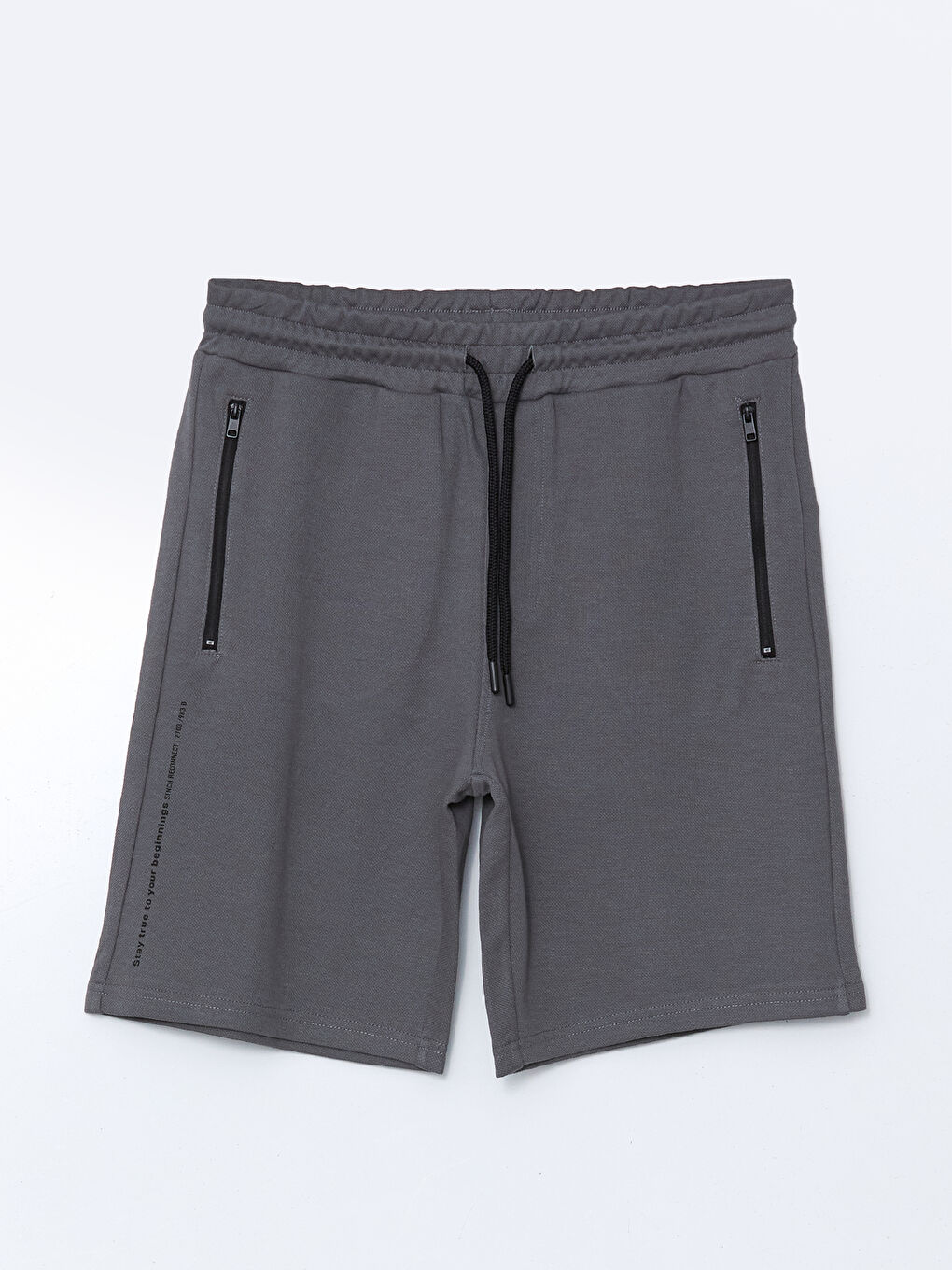 Regular Fit Men's Pique Shorts with Drawstring Waist -S58379Z8-YRM
