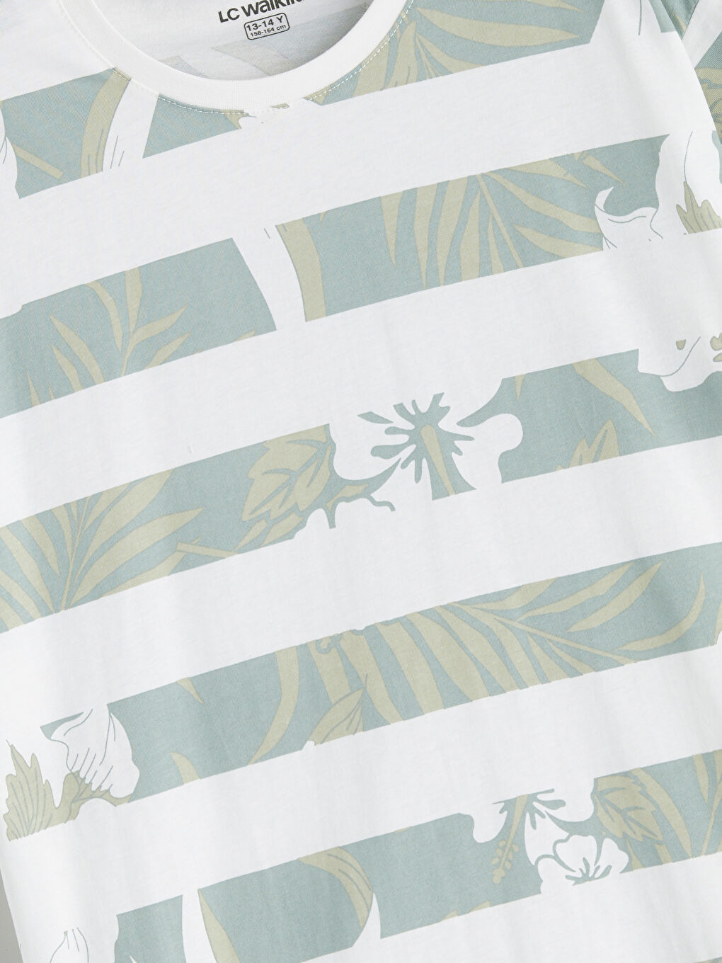 Bej Bisiklet Yaka Erkek Çocuk Pijama Üst-1