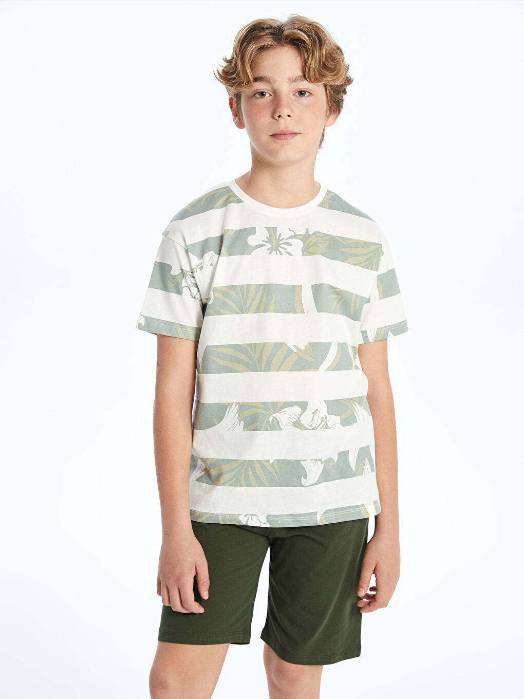 Crew Neck Boys' Shorts Pyjama Set -S58384Z4-LQA